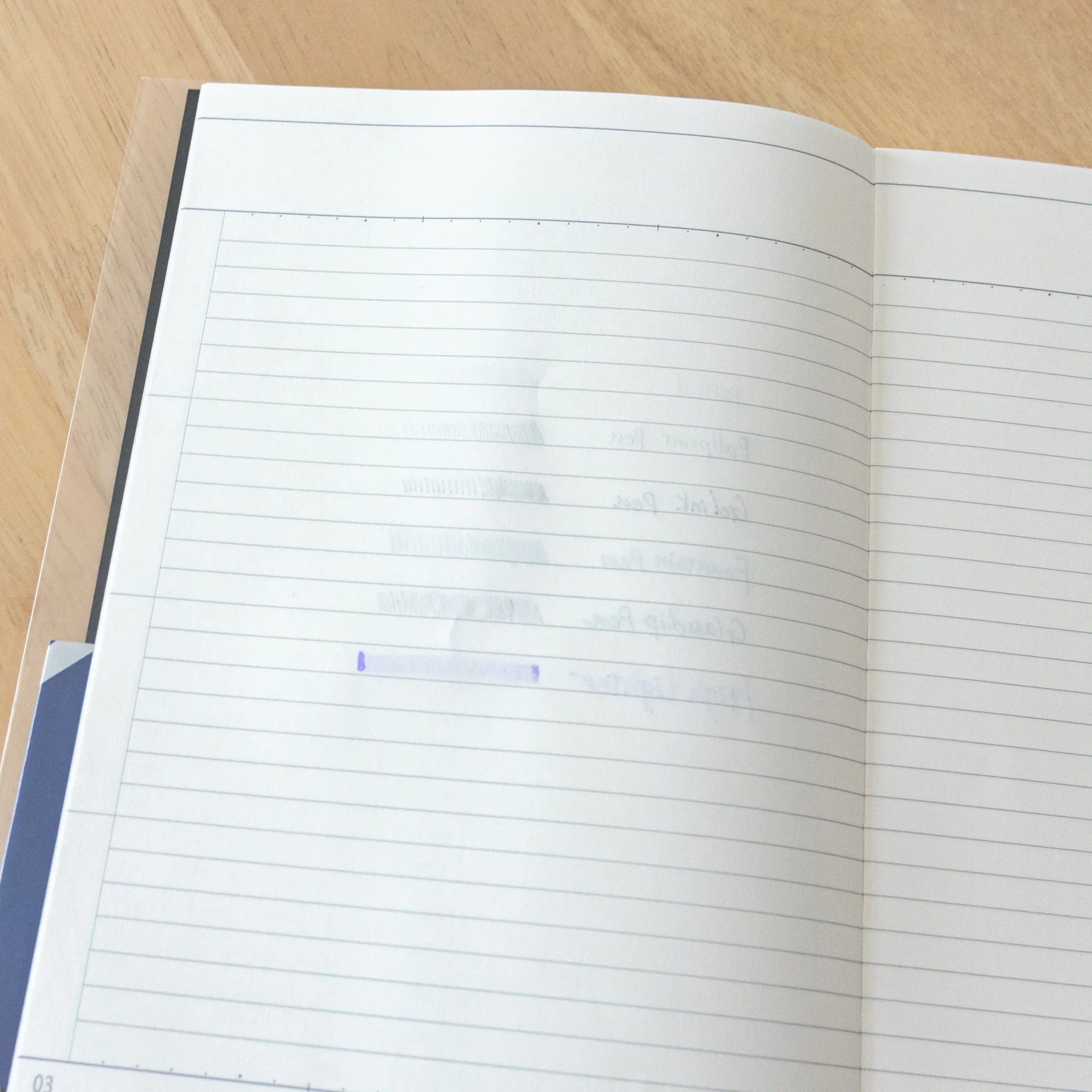 Close-up view of Logical Search Notebook's Japanese index system showing numbered subject page columns