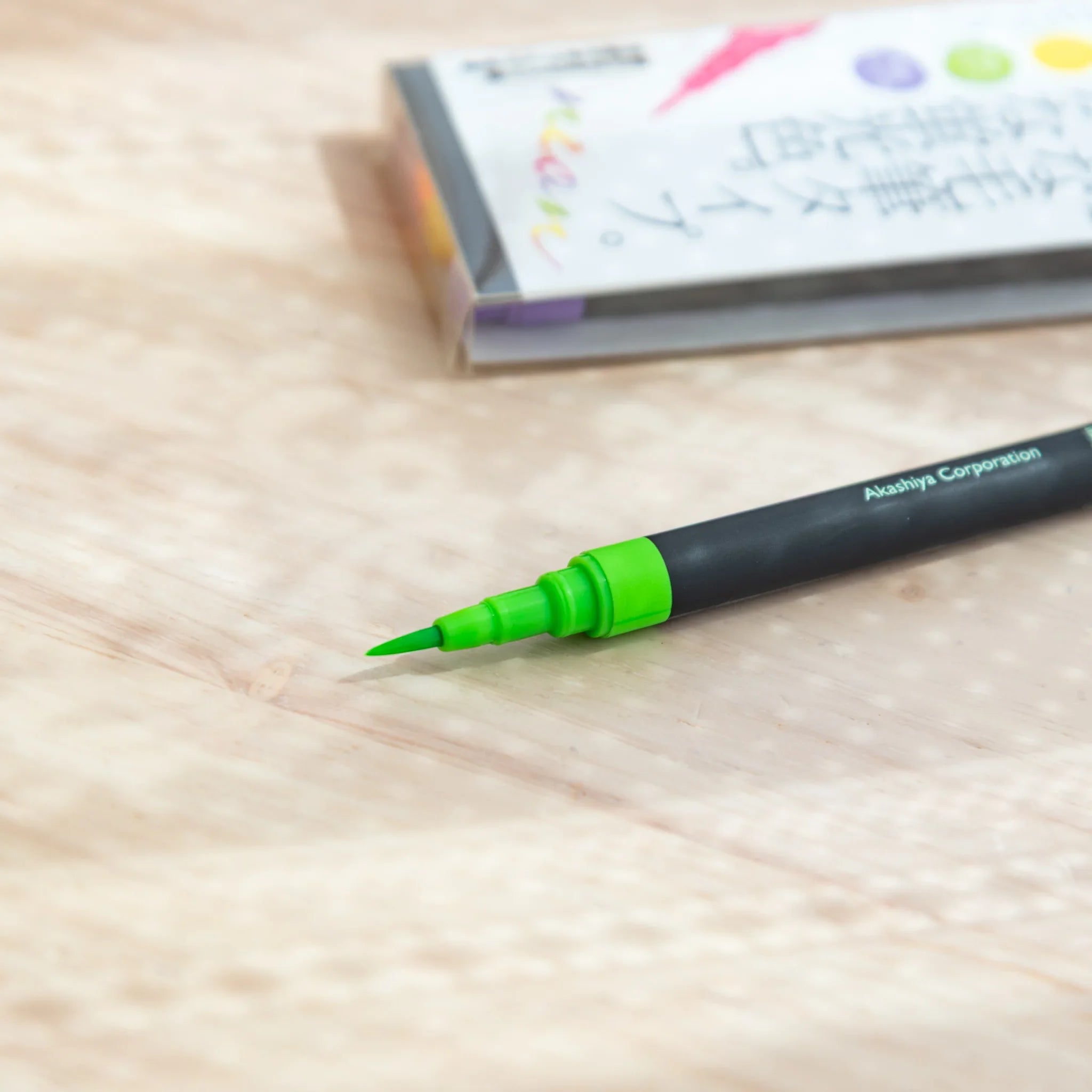 Neon color brush pens showing bright pigment colors ideal for striking watercolor painting and design art