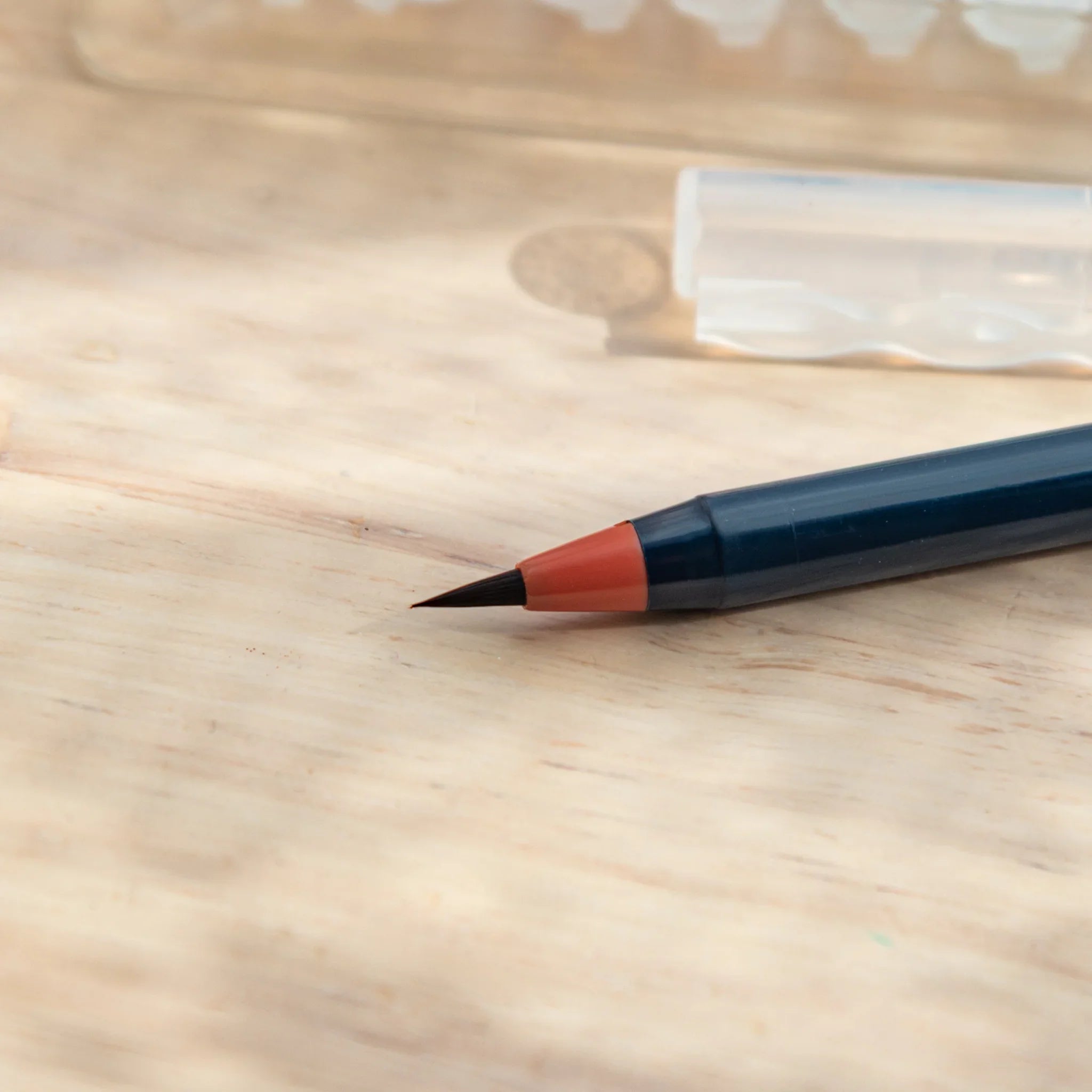 Akashiya Sai Watercolor Brush Pens - Japanese Traditional Colors: Red Fuji (15 Colors), three-quarter angle of product