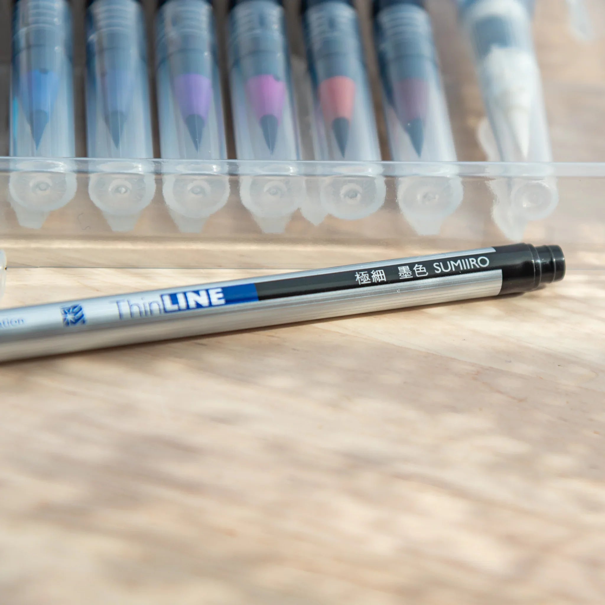 Akashiya Sai Watercolor Brush Pens - Vivid Japanese Traditional Colors (15 Colors), complete product display layout