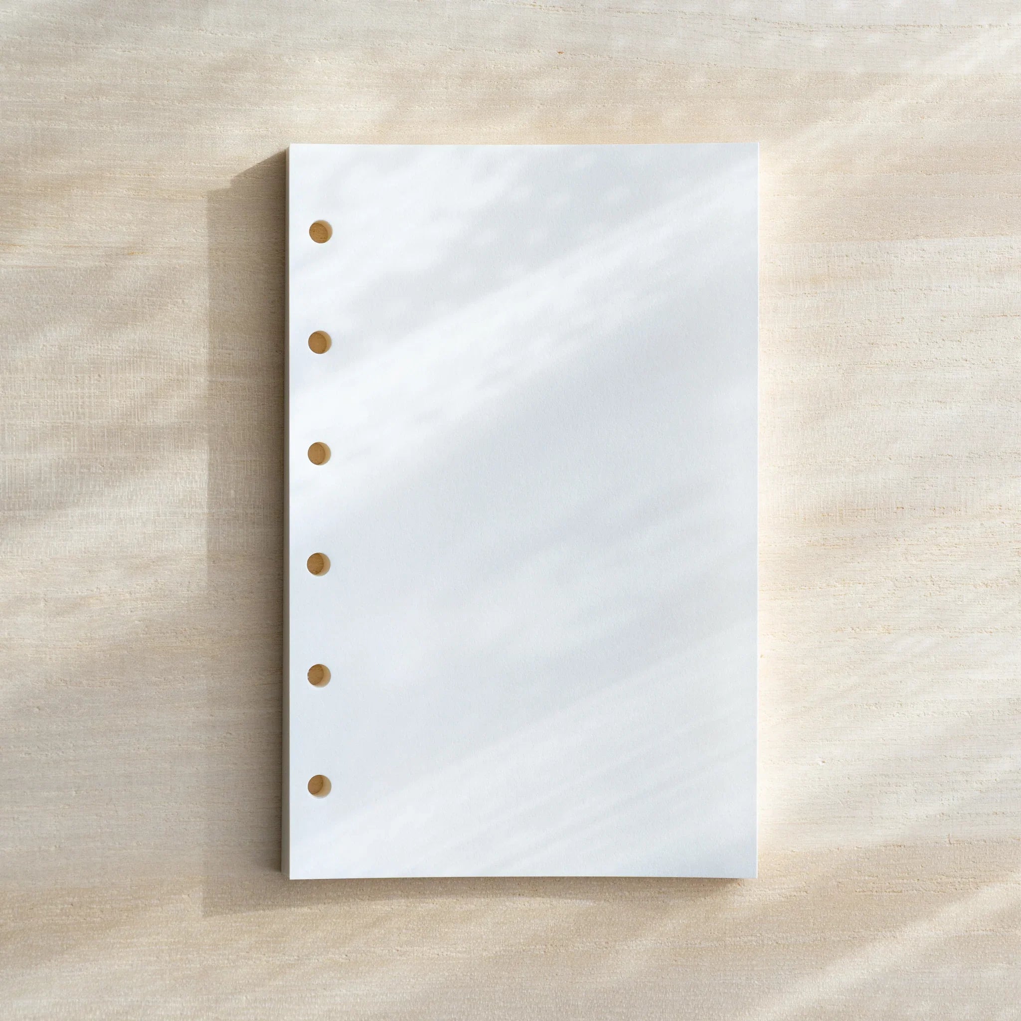 Japanese Stationery bank paper planner refill with six‑hole punched pages for mini 6 size planners.