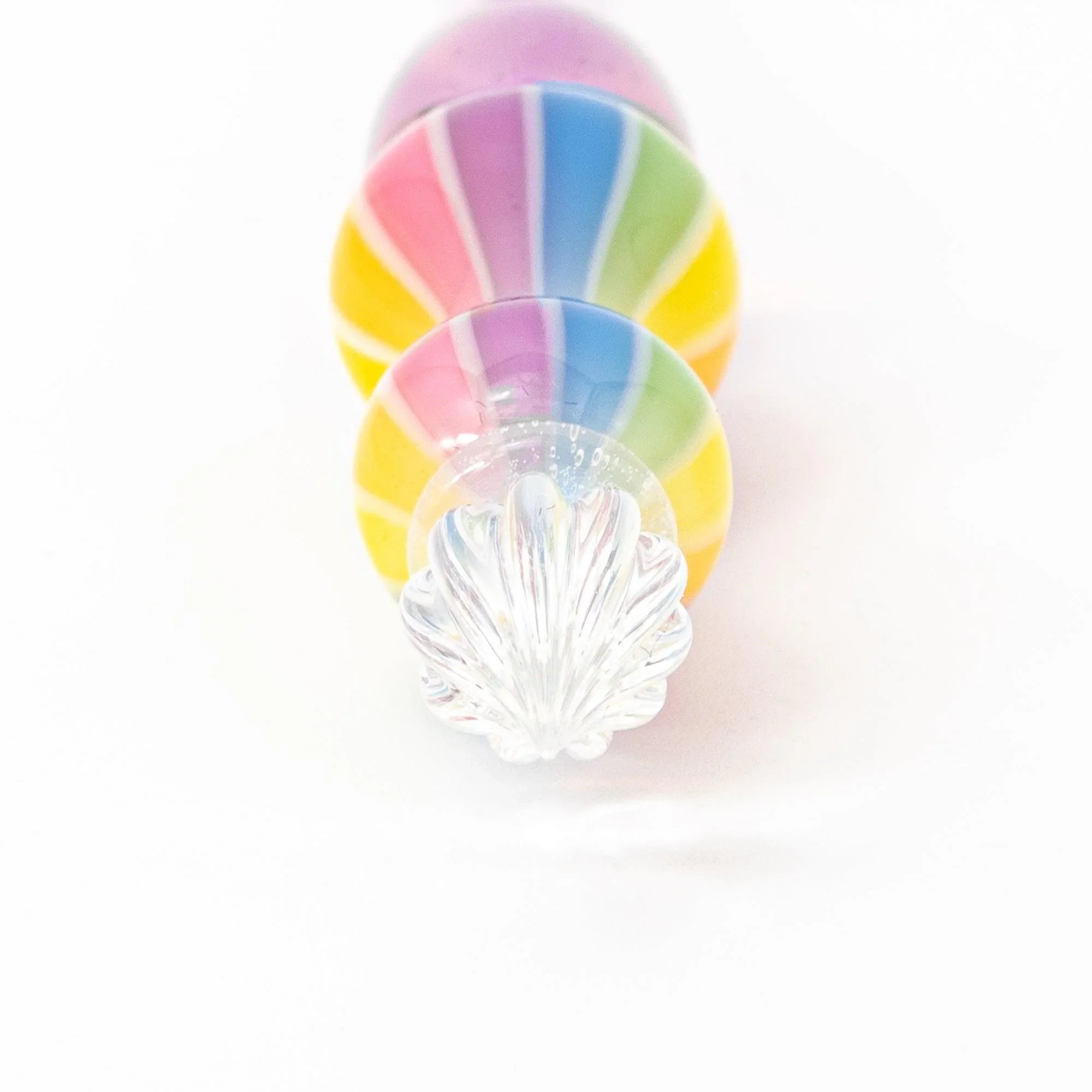 Gift wrapped presentation of Dreamy Rainbow Balloon Rose glass dip pen with coordinating packaging showing translucent col