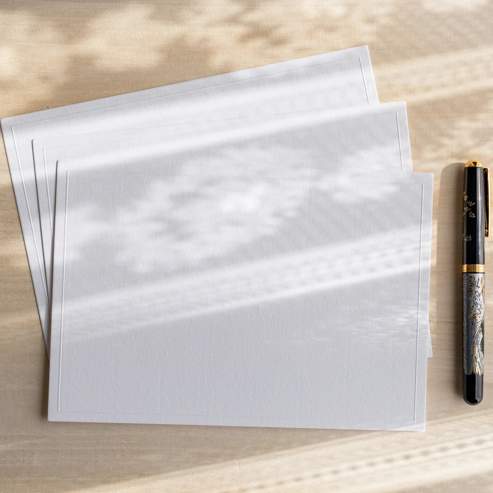 Single Dressco Conqueror card showing cream laid paper texture and surface finish for writing and personal correspondence use