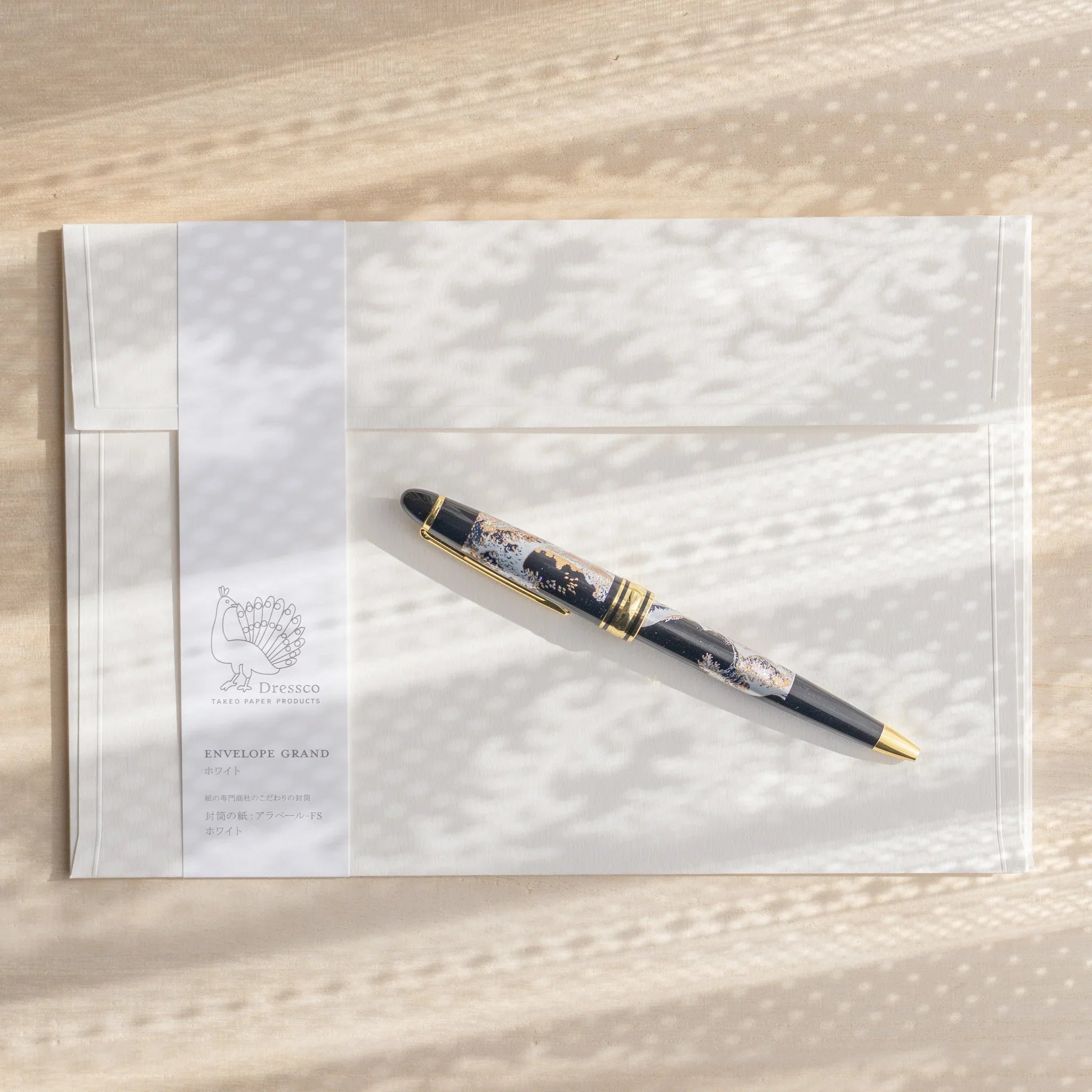 Dressco ivory large embossed envelope image sixteen, close-up texture detail, with embossing quality, set of three