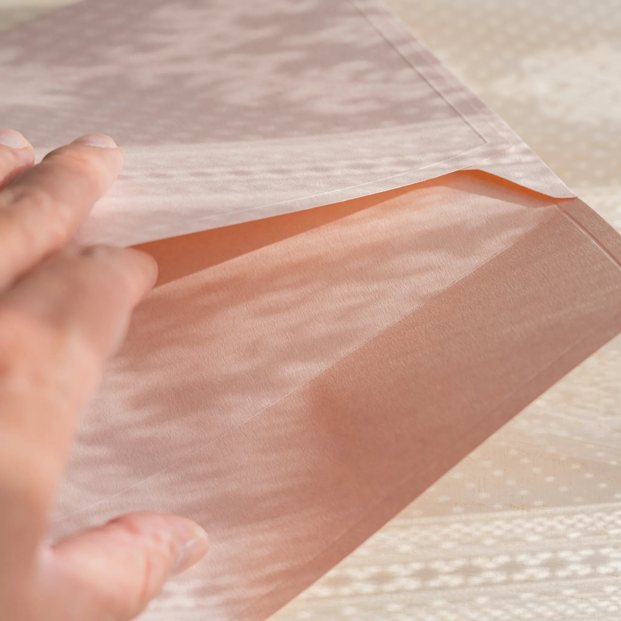 Dressco ivory large embossed envelope image forty-eight, corner detail view, with embossing design, set of three