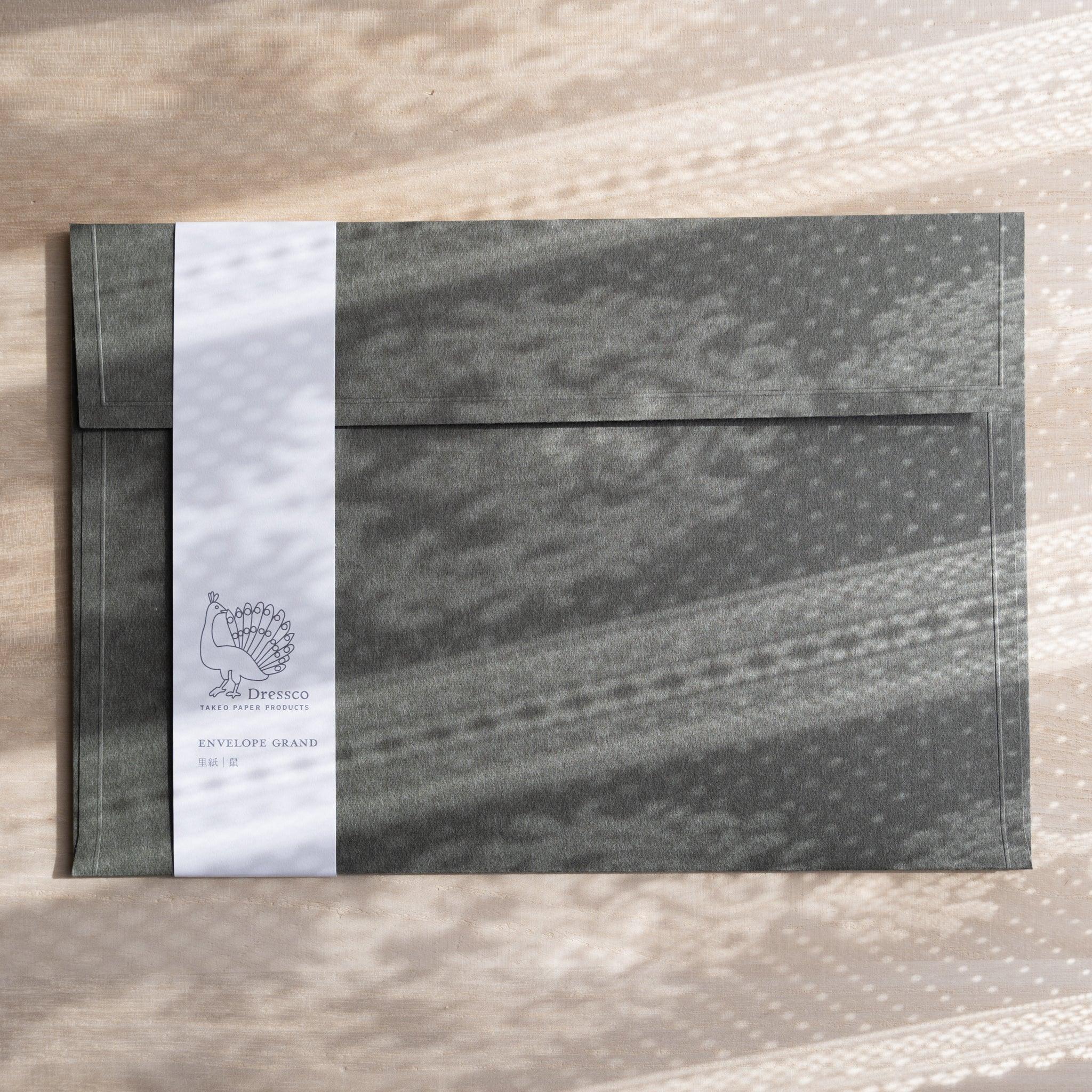 Dressco ivory large embossed envelope image fifty-four, right angled side view, with embossing detail, set of three