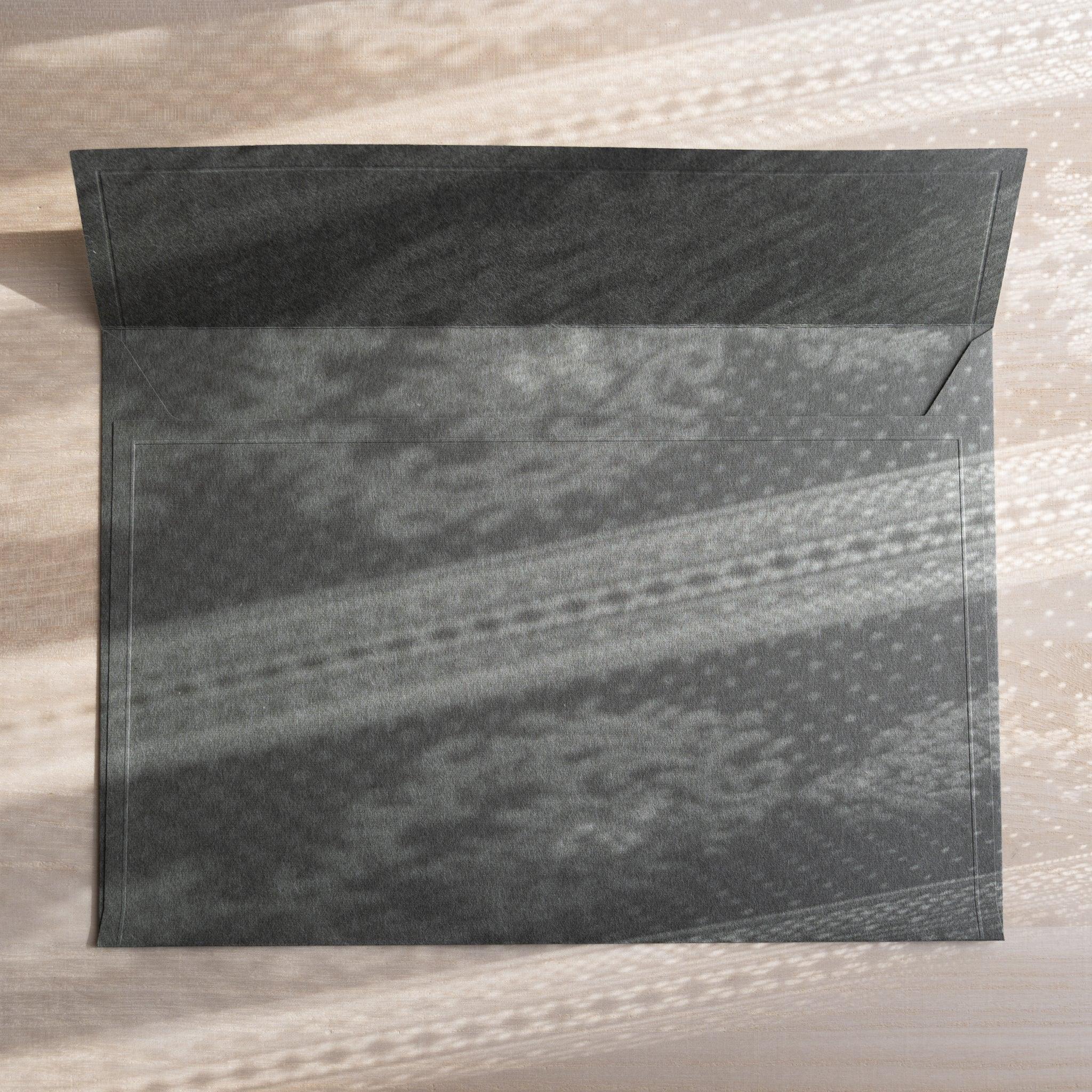 Dressco ivory large embossed envelope image fifty-eight, corner detail view, with embossing design, set of three