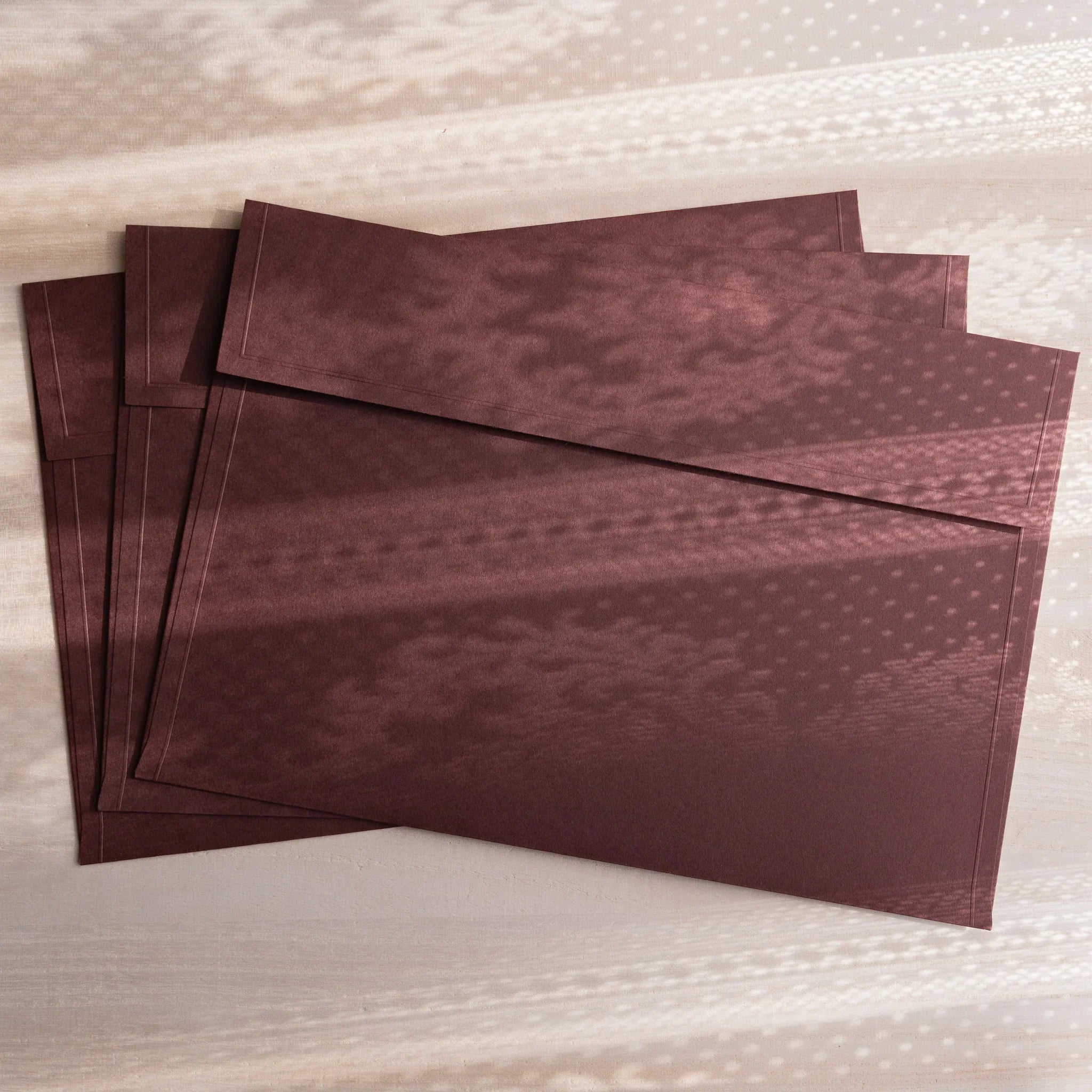 Dressco ivory large embossed envelope image sixty-eight, corner detail view, with embossing design, set of three