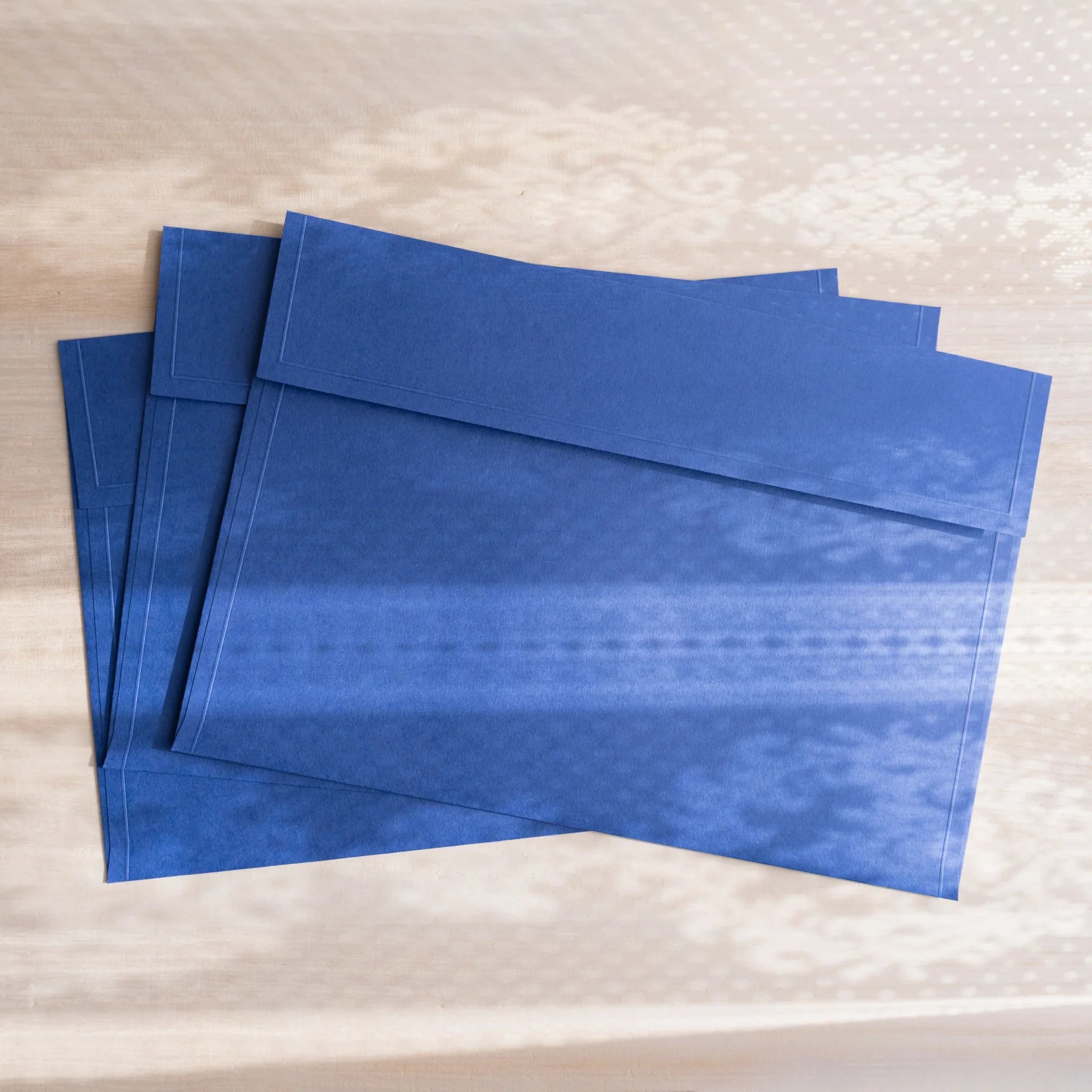 Dressco ivory large embossed envelope image ninety-two, back view showing flap closure, with embossed pattern, set of three