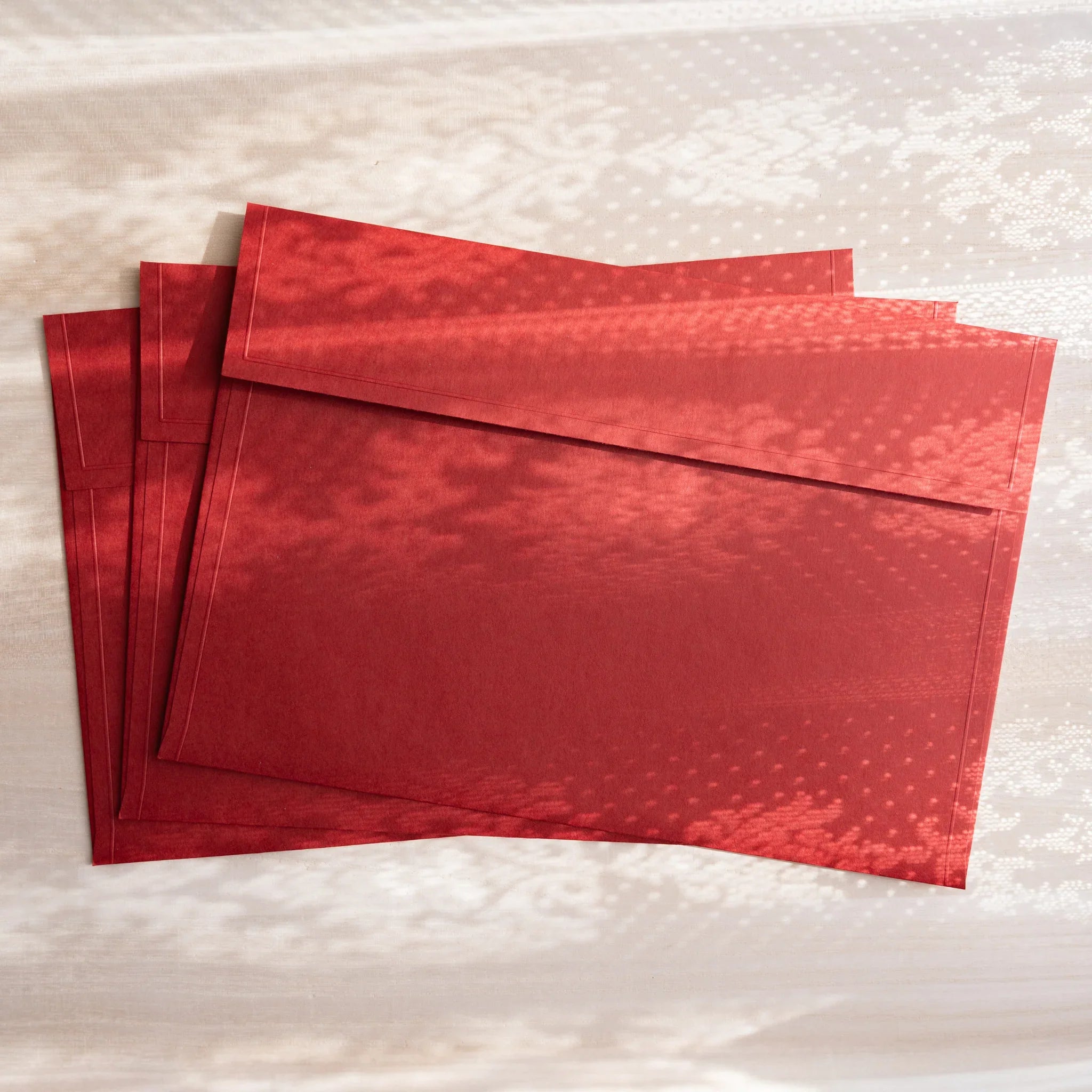 Dressco ivory large embossed envelope image eighty, stacked arrangement view, with embossing elegance, set of three