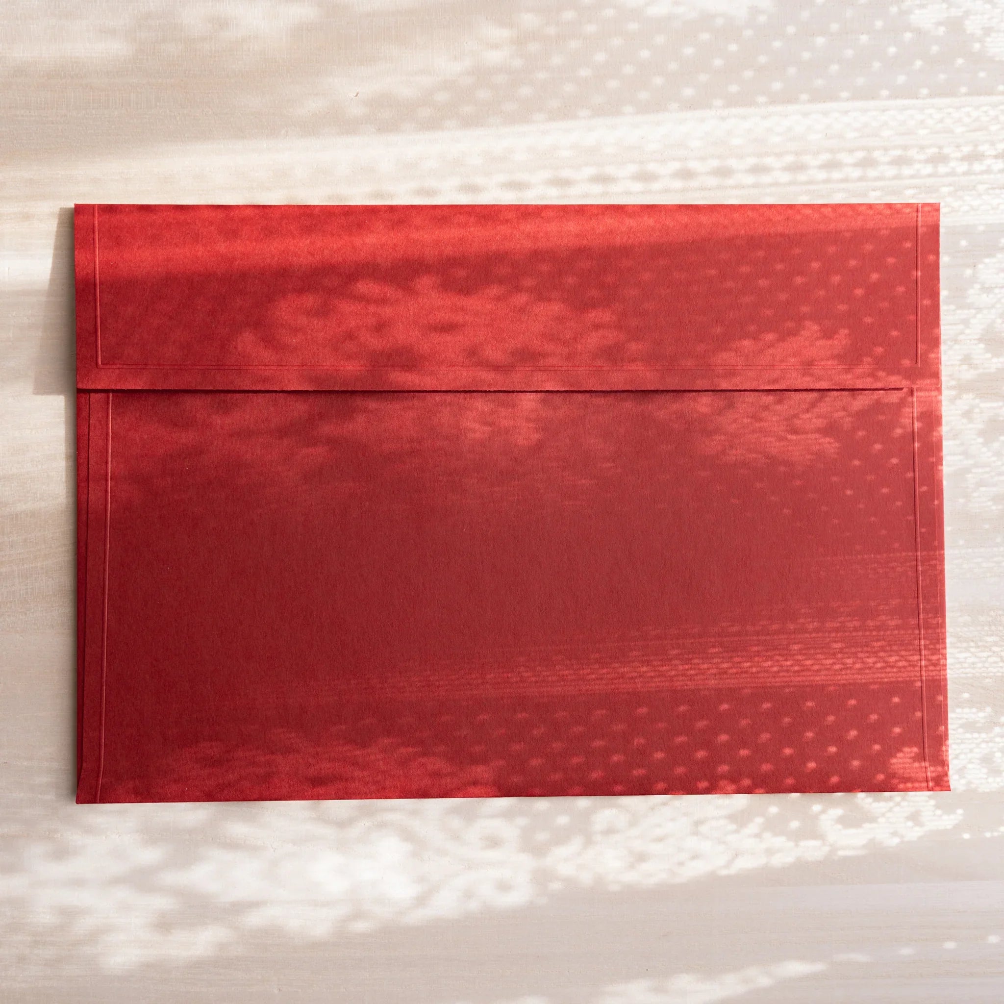 Dressco ivory large embossed envelope image eighty-one, front view showing sealed flap, with raised embossing, set of three