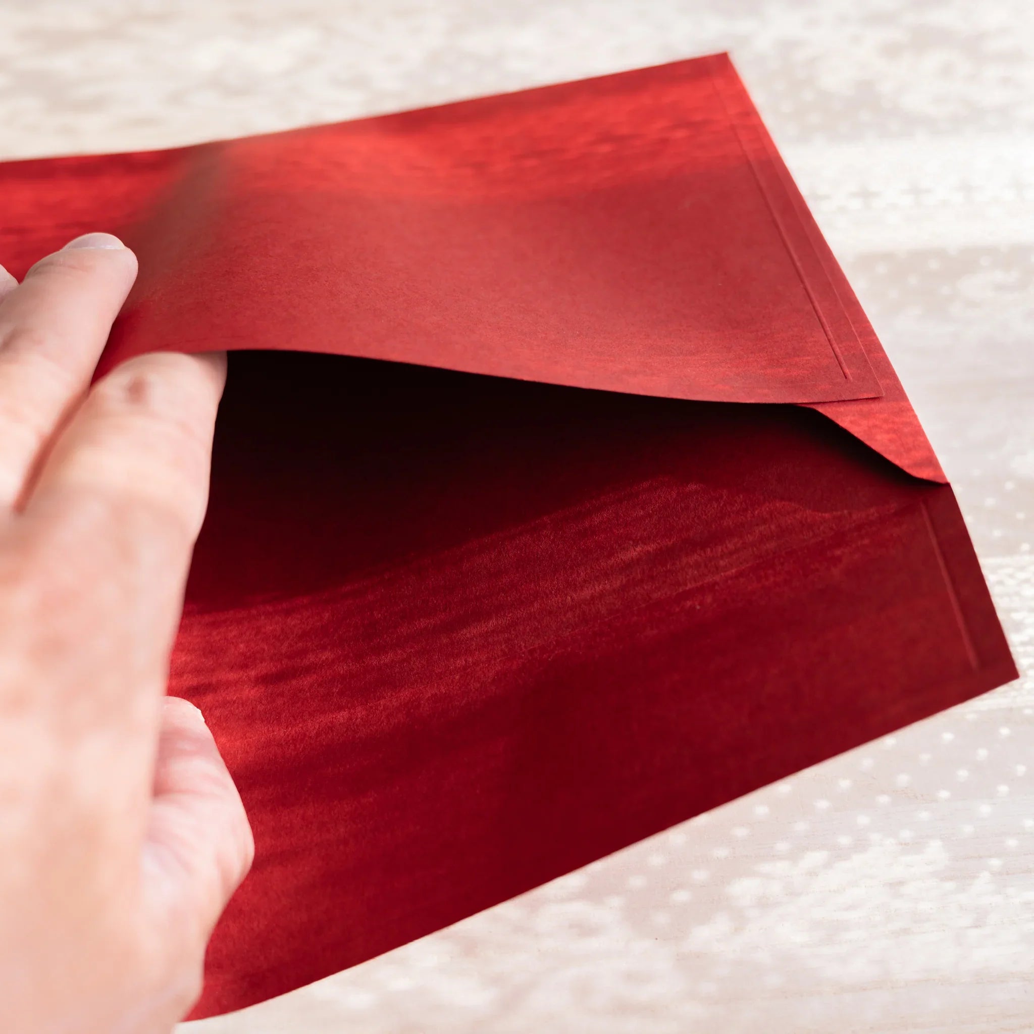 Dressco ivory large embossed envelope image eighty-four, right angled side view, with embossing detail, set of three