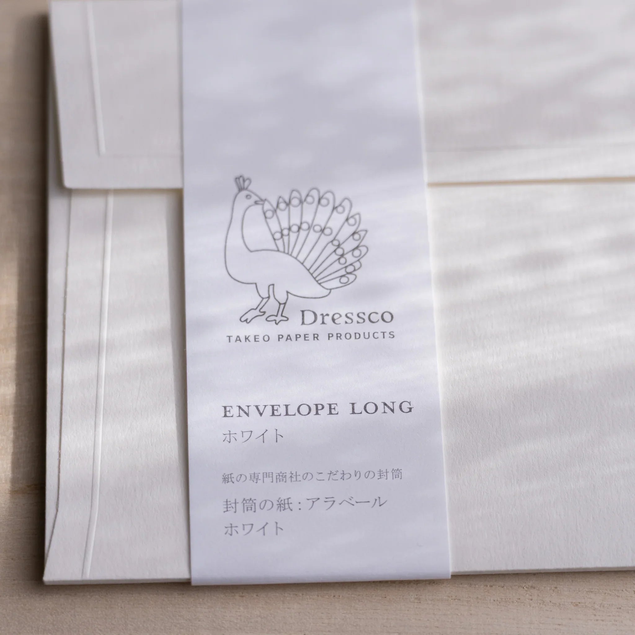 Dressco ivory medium embossed envelope image fifteen, overhead flat composition, with embossed surface, set of three