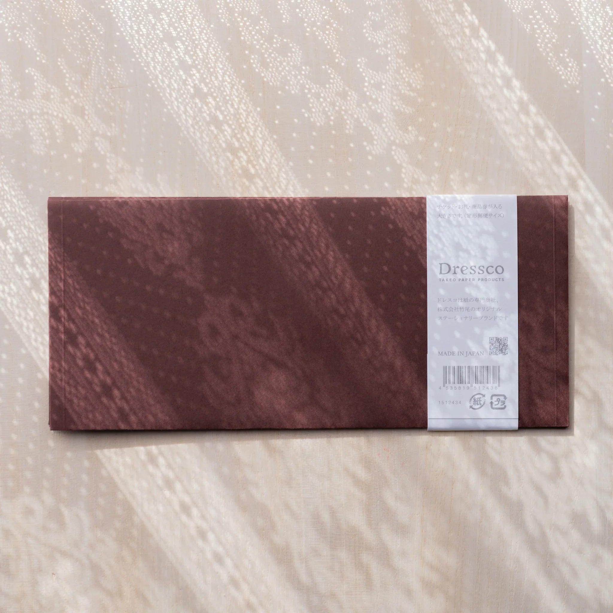 Dressco ivory medium embossed envelope image sixty-two, back view showing flap closure, with embossed pattern, set of three