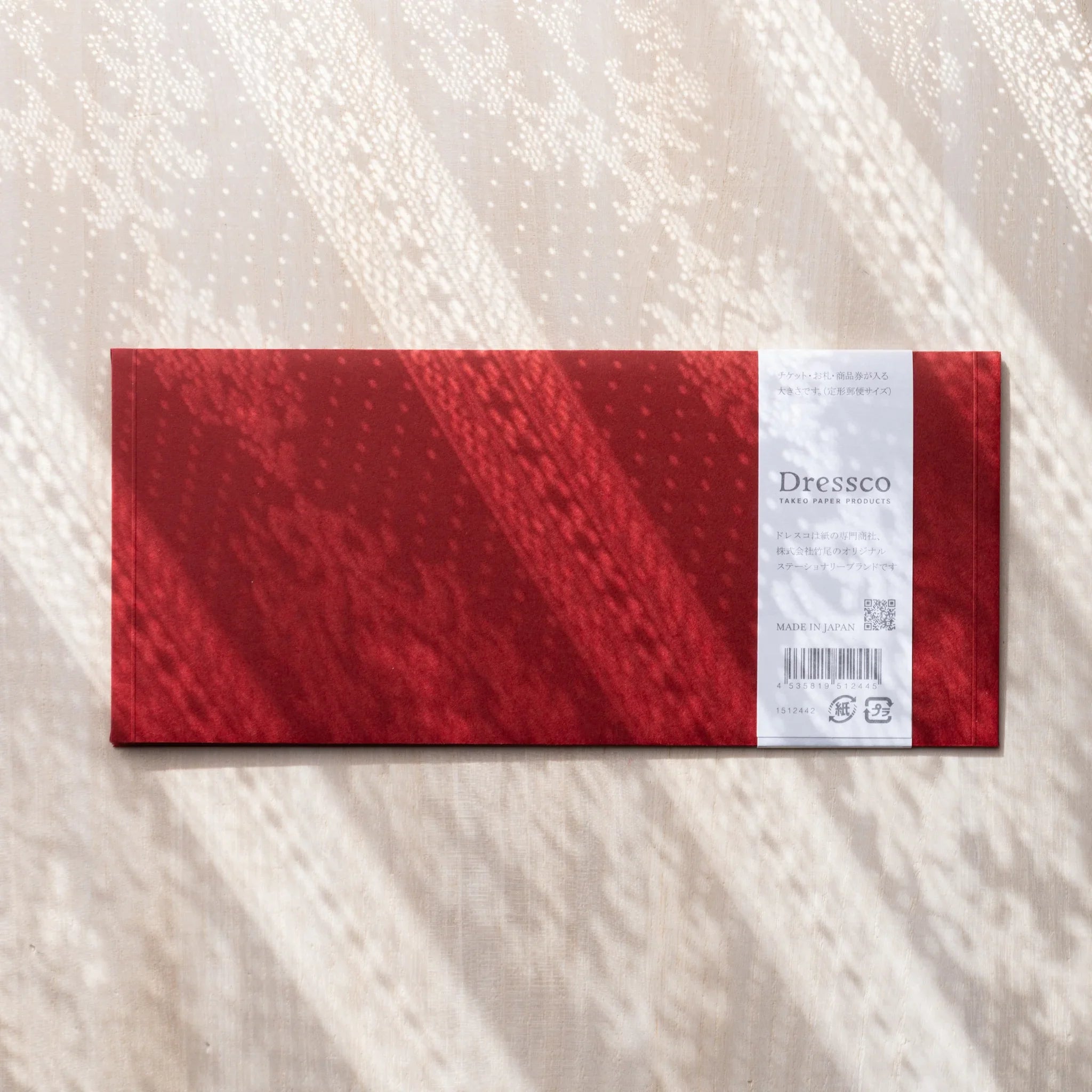 Dressco ivory medium embossed envelope image seventy-two, back view showing flap closure, with embossed pattern, set of three