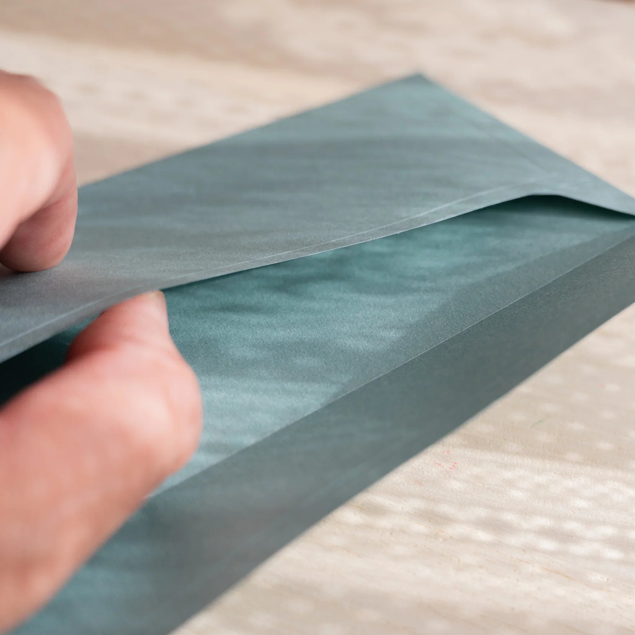 Dressco ivory medium embossed envelope image eight, corner detail view, with embossing design, set of three quality