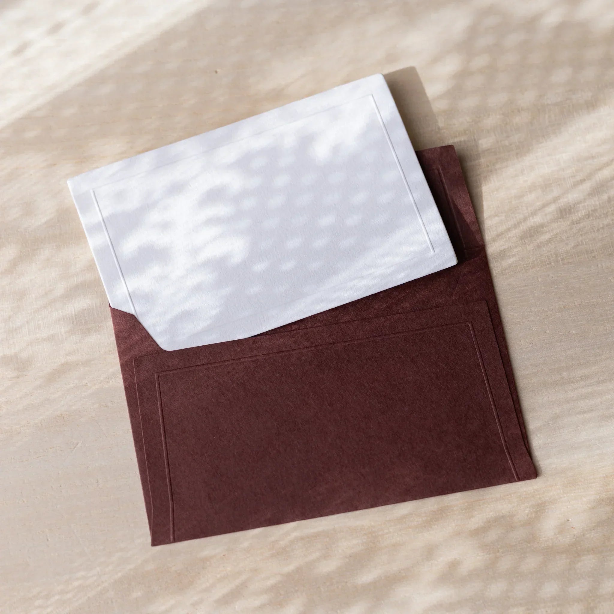 Dressco envelope featuring teal shade, angled view showing surface composition