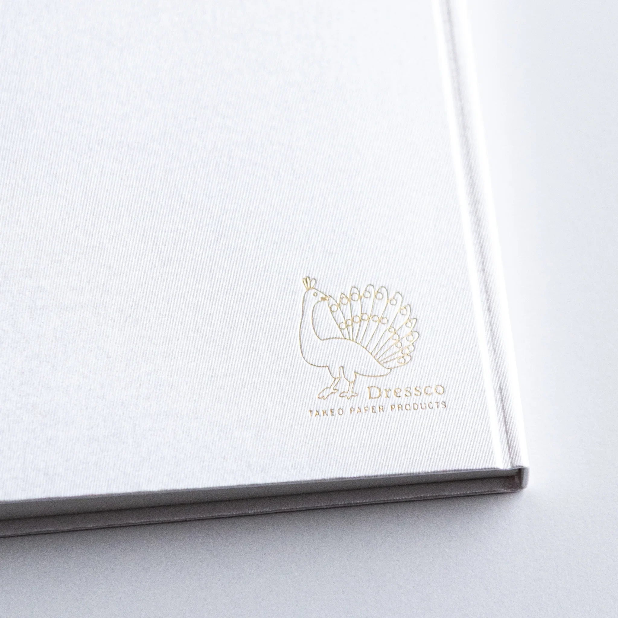 Minimalist top view of Dressco Spica Laid Bond Paper Japanese Notebook in Platinum.