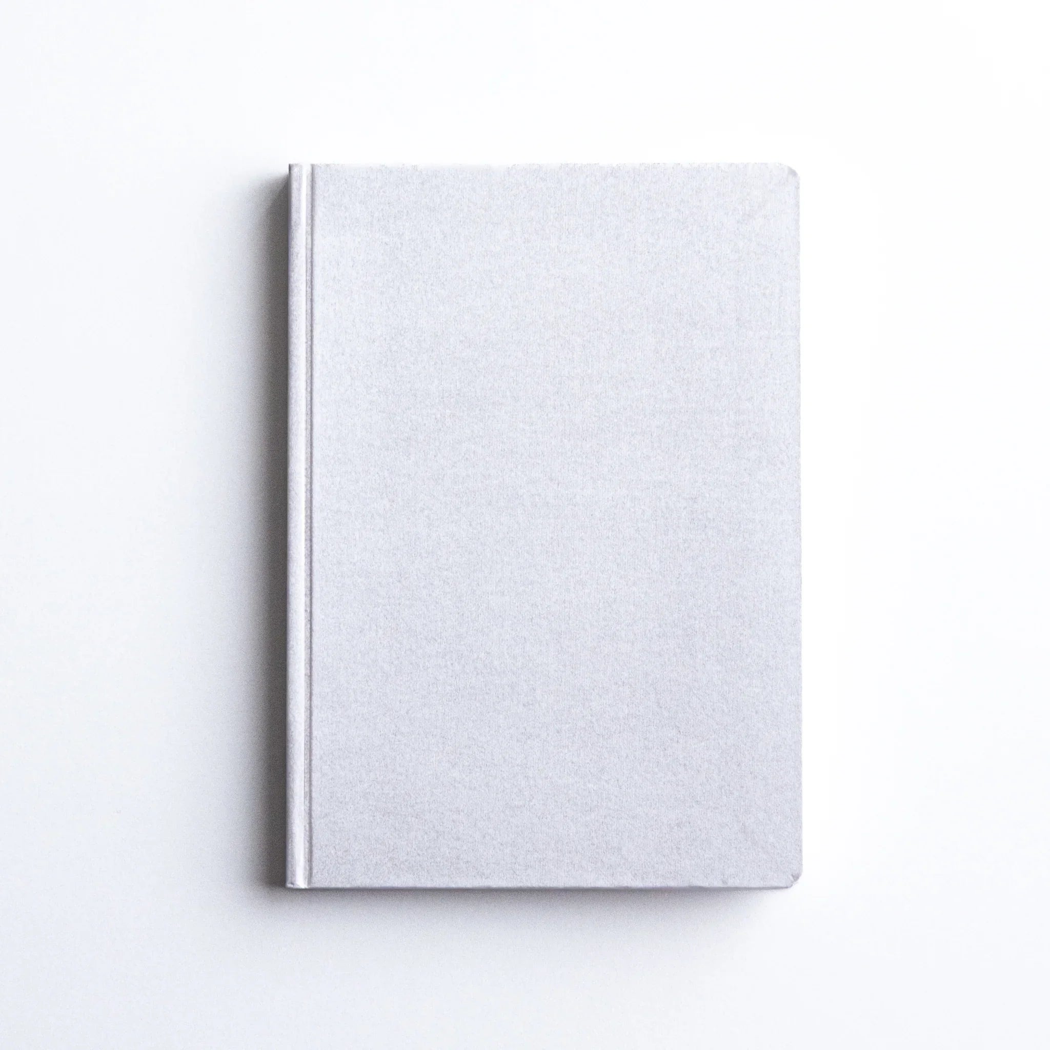 Minimalist top view of Dressco Spica Laid Bond Paper Japanese Notebook in Platinum.