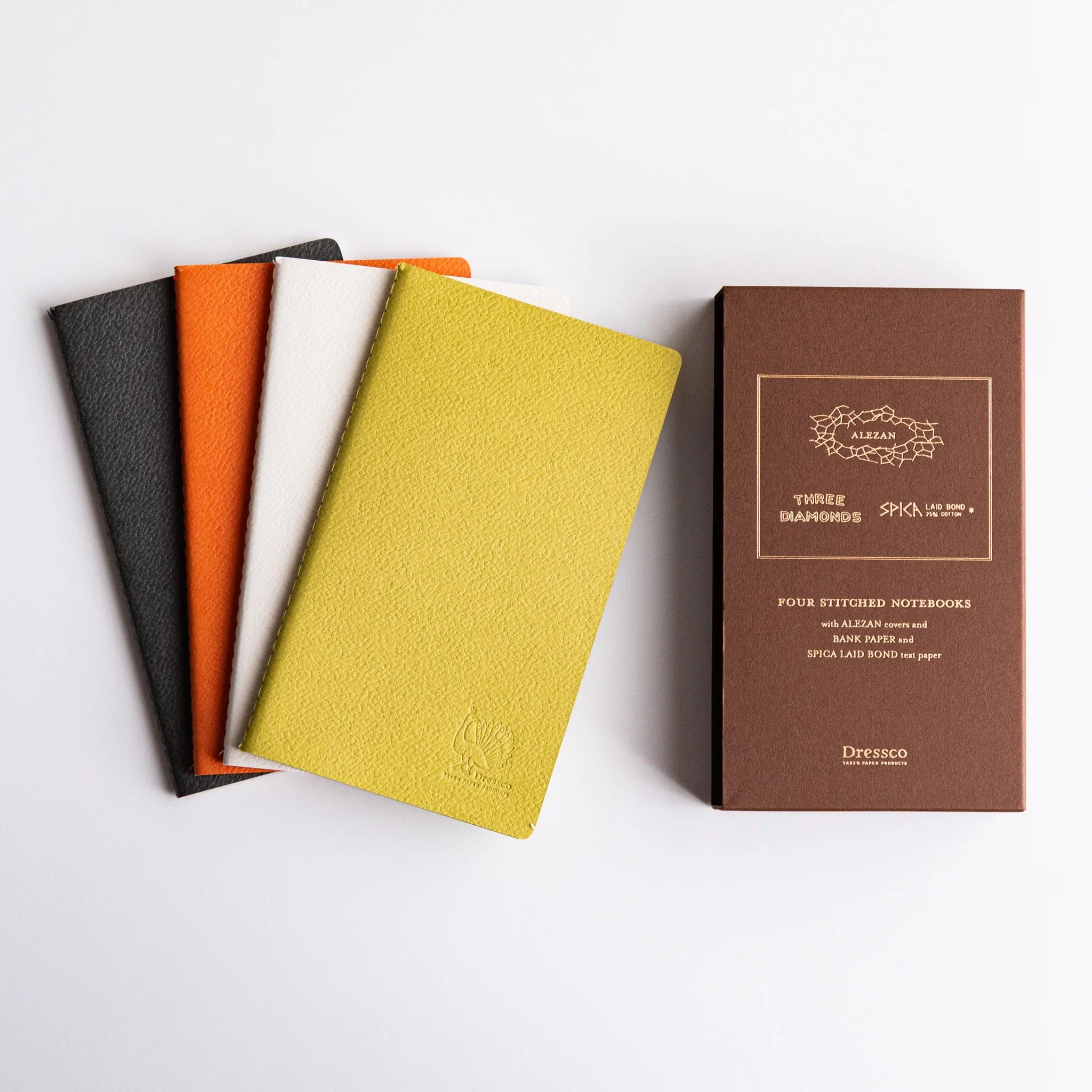 Dressco Stitched Notebook Set of 4 with Alezan Book Case