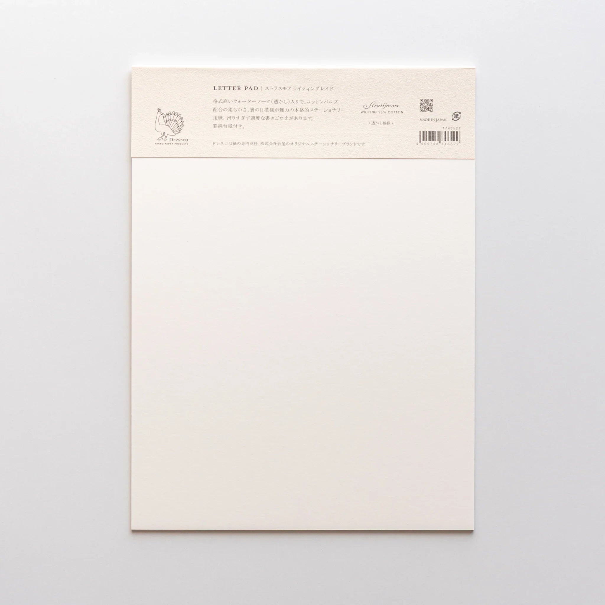 Japanese writing pad Strathmore Writing Laid N letter pad packaging with cream sheets and description label