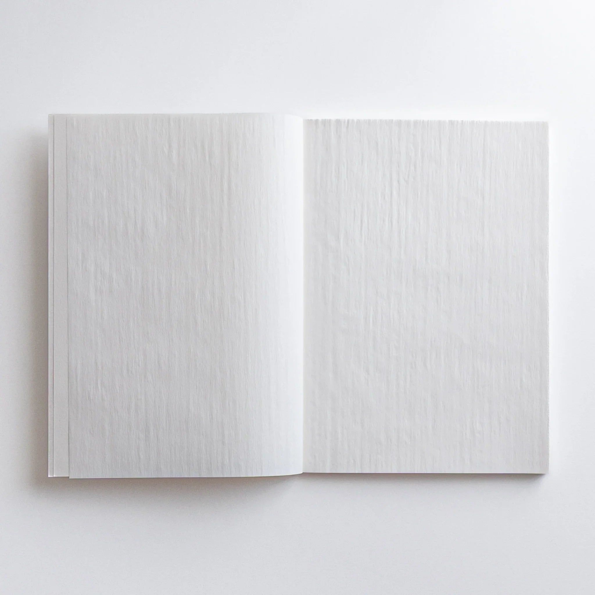 Angled view of white Onion Skin B6 notebook with information band and overall cover design visible composition shown