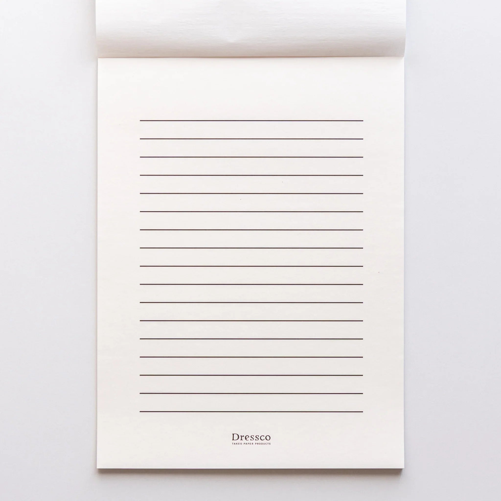 Angled view of white Onion Skin writing pad with band detail and cover design clearly visible composition shown