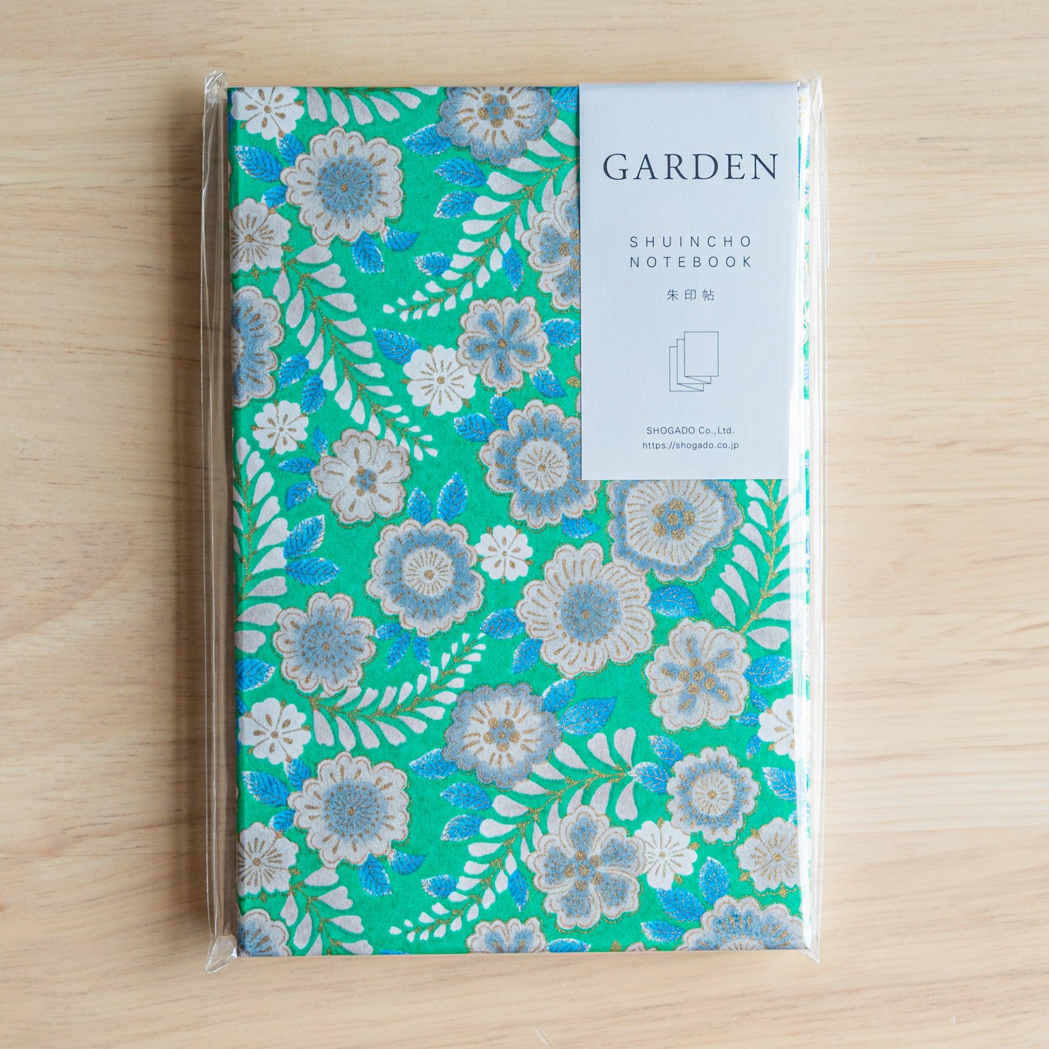 Emerald green Goshuincho stamp book in original packaging, by SHOGADO, Japanese stationery