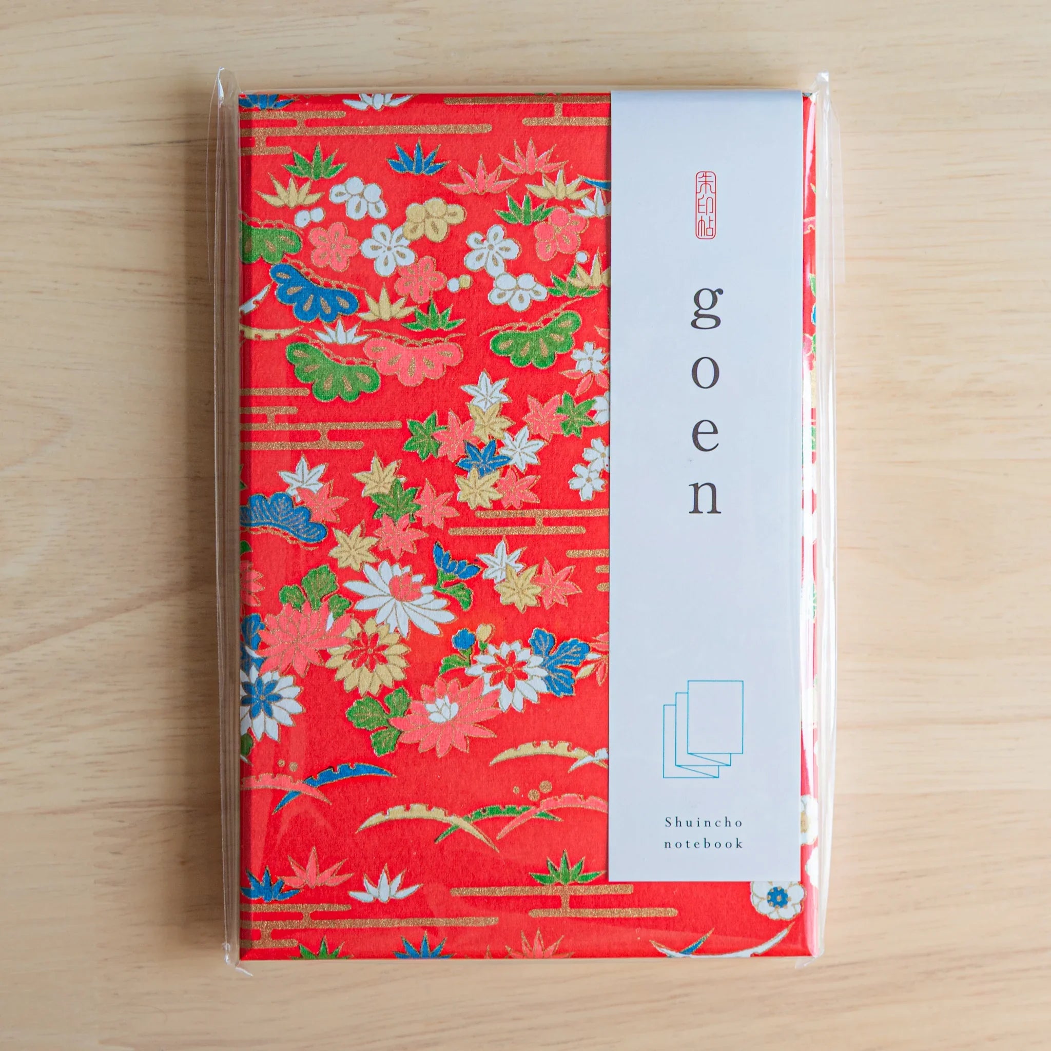 Floral Elegance Washi Goshuincho Stamp Book close-up showing flowers and decorative patterns, Japanese washi paper