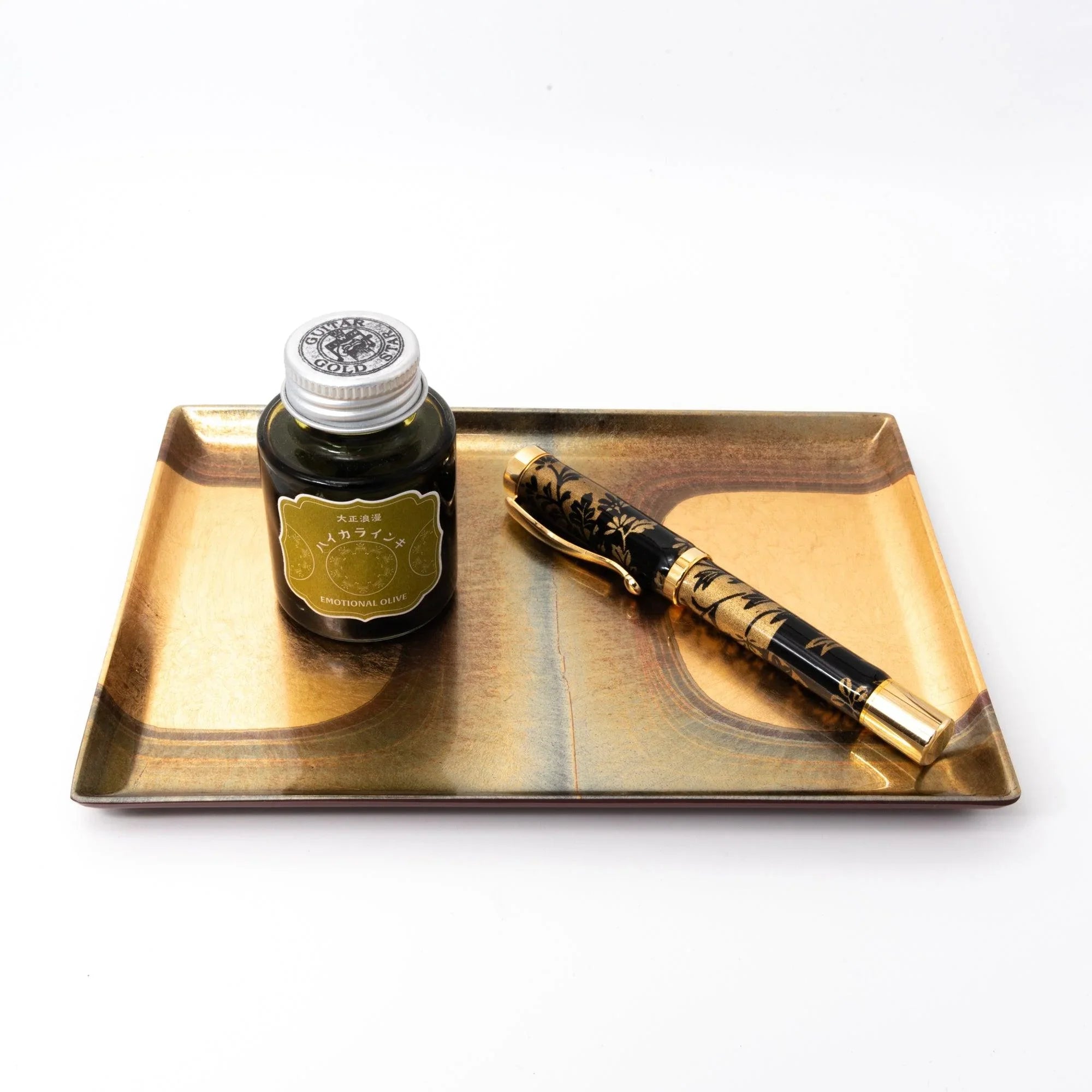 Gold Leaf Gradient Pen Tray pen holder with gradient color and hand-applied gold leaf detail Japanese