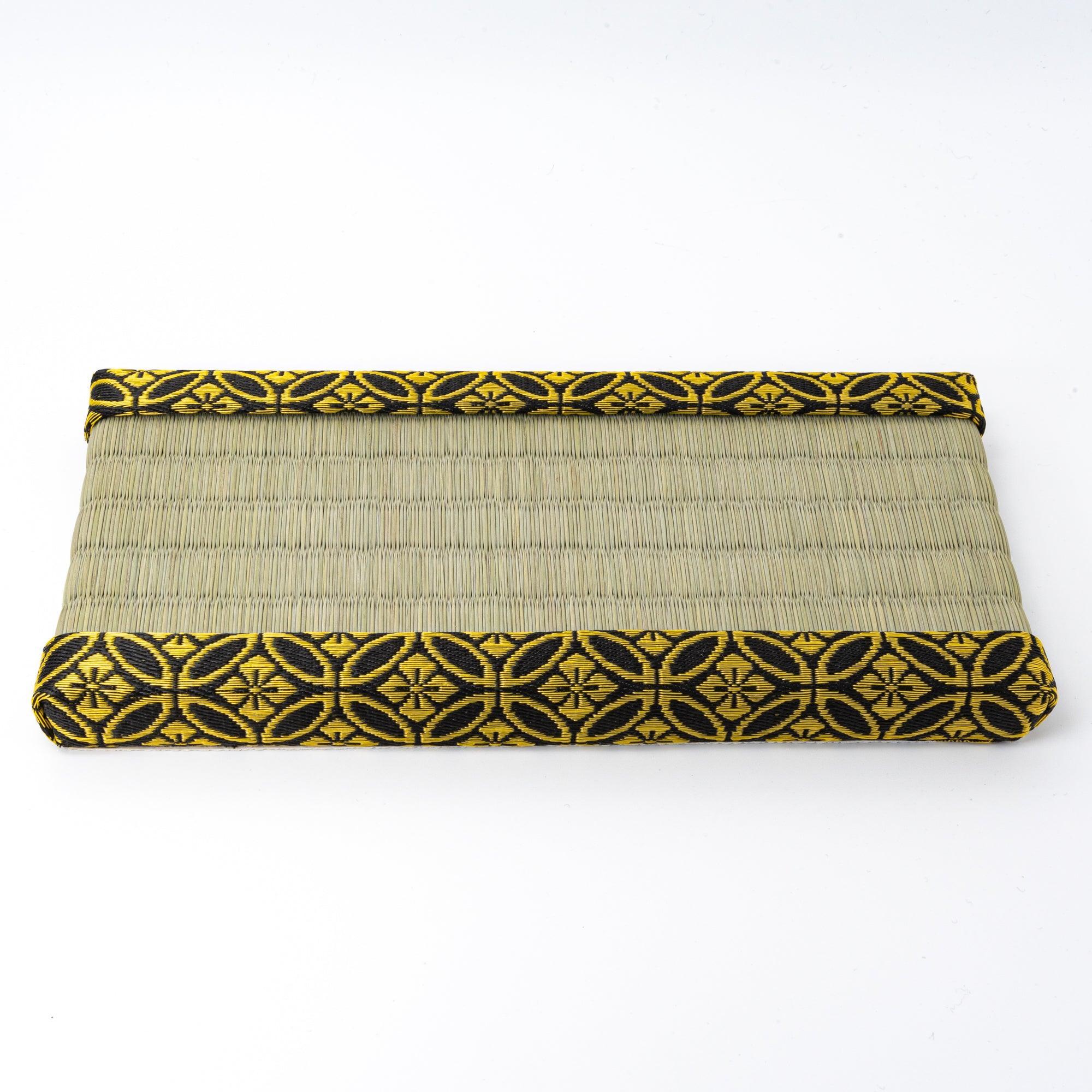 Shippo patterned fabric trim detail showing geometric interlocking diamond design pattern clearly visible