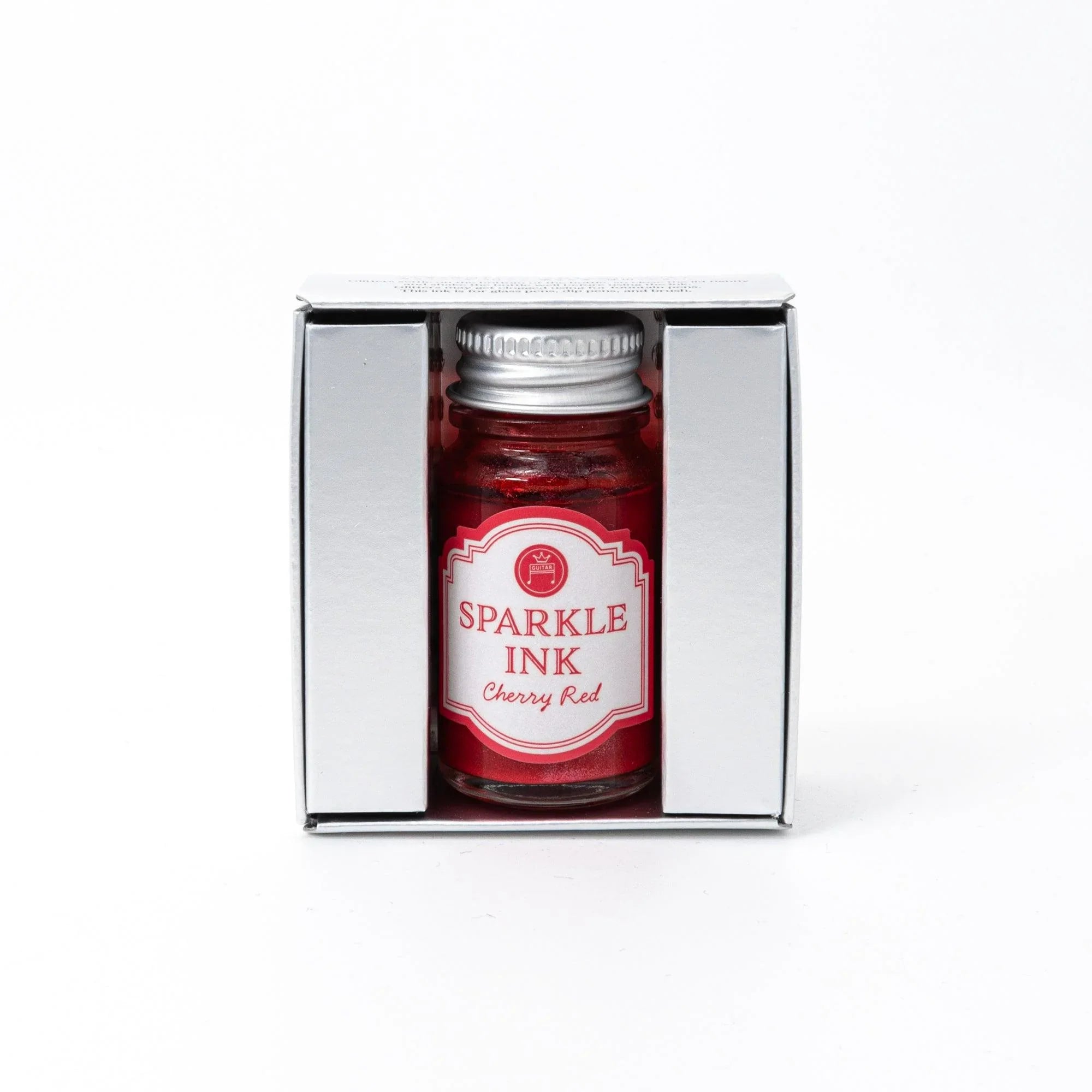 Cherry Red Guitar Sparkle shimmer ink for brush pen writing and Japanese calligraphy with traditional Japanese craftsmanship
