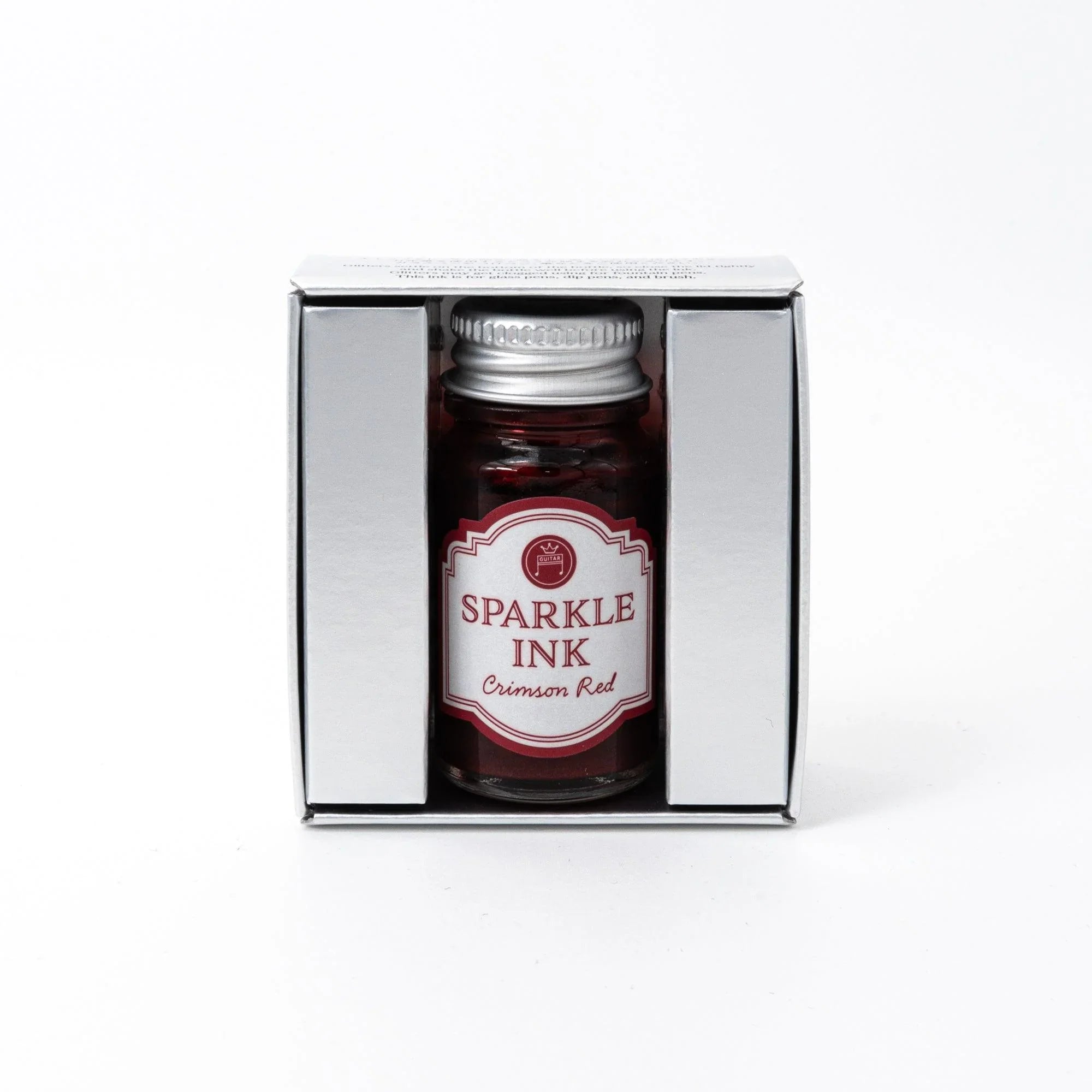 Crimson Red Guitar Sparkle shimmer ink for brush pen writing and Japanese calligraphy with traditional Japanese craftsmanship