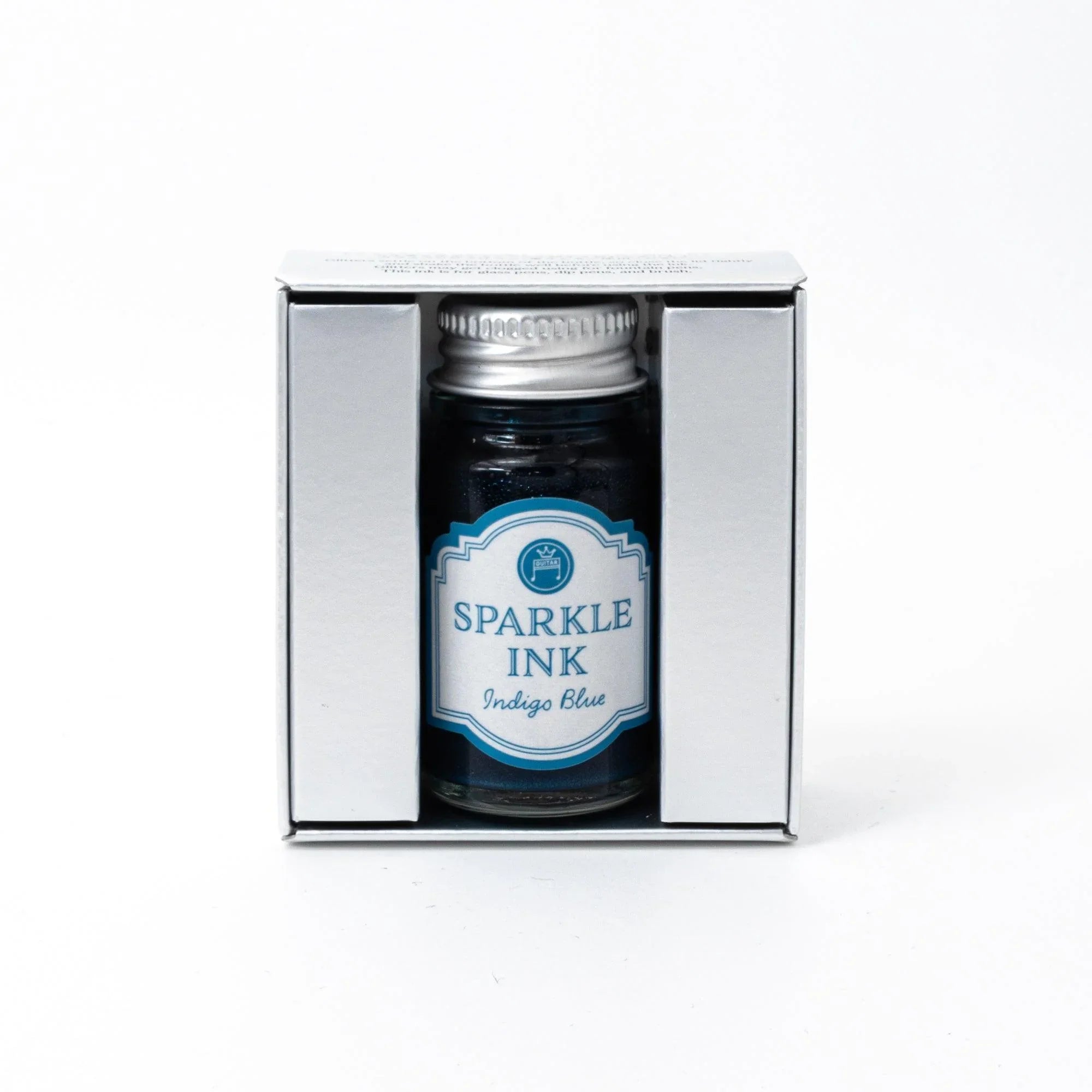Indigo Blue Guitar Sparkle shimmer ink for brush pen writing and Japanese calligraphy with traditional Japanese craftsmanship