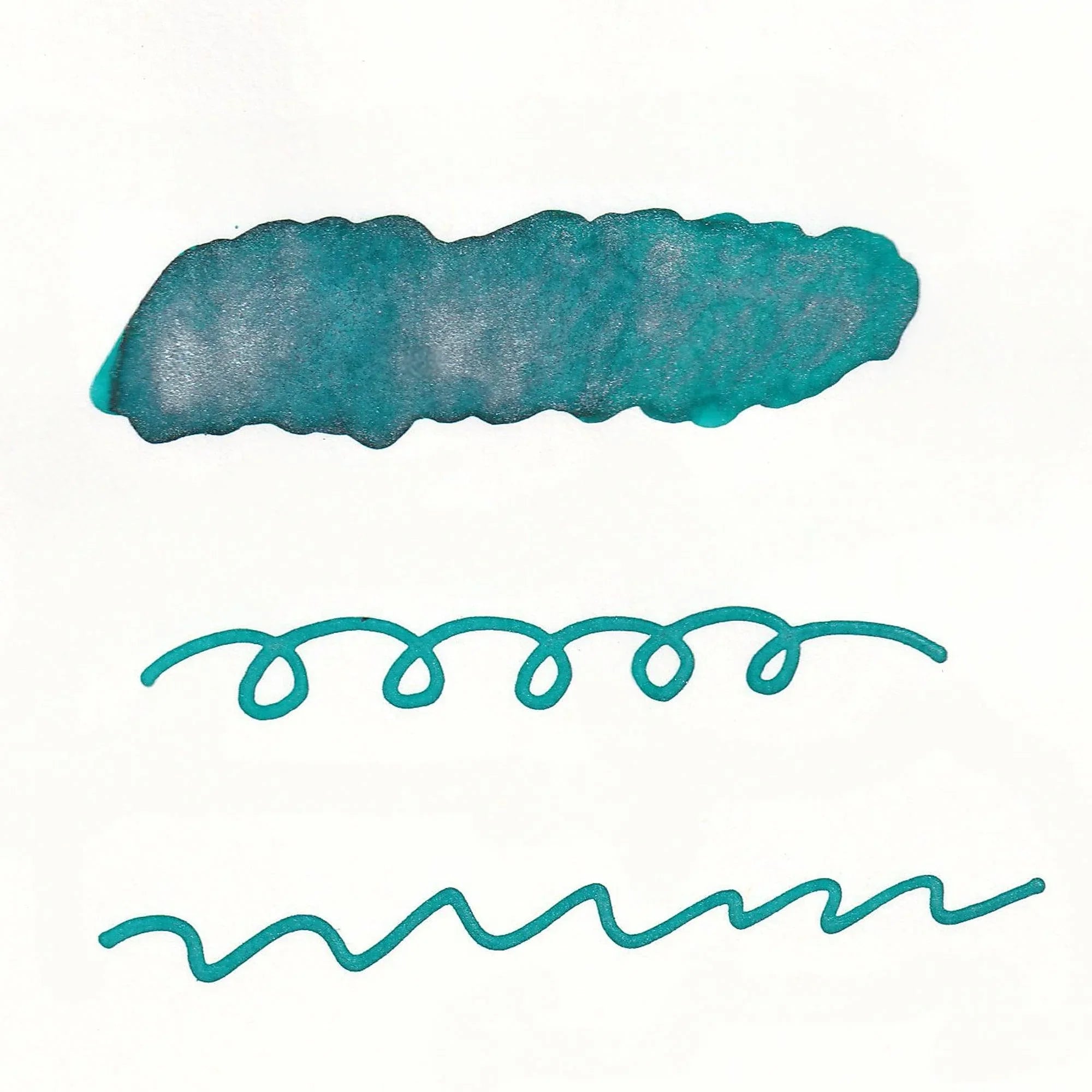 Guitar Sparkle Mermaid Green shimmer ink with metallic pearl effect traditional Japanese pigment for writing and note-taking