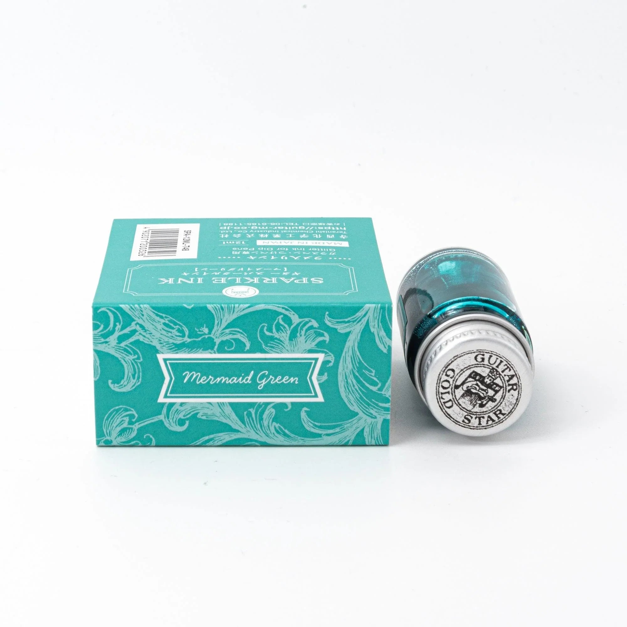 Shimmer ink Mermaid Green Guitar Sparkle bottle with pearl pigment effect for calligraphy with quality binding and paper