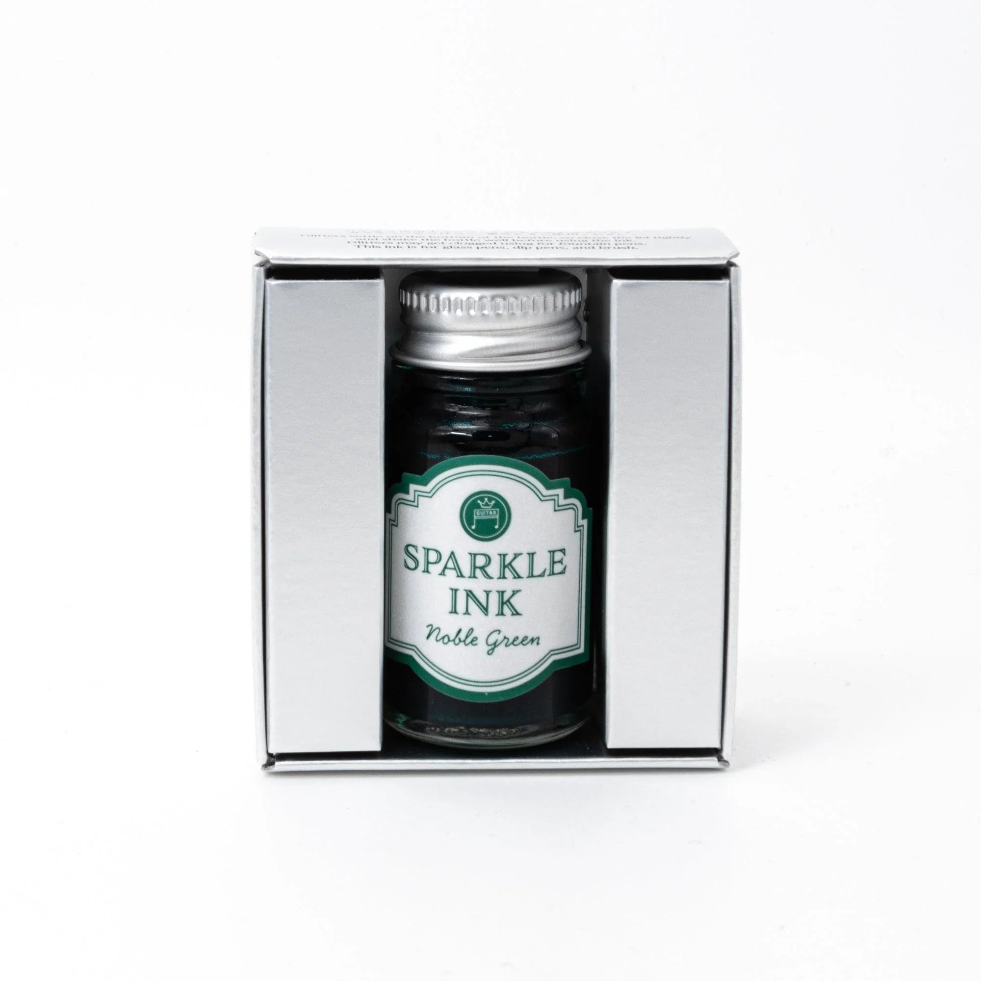 Noble Green Guitar Sparkle shimmer ink for brush pen writing and Japanese calligraphy with traditional Japanese craftsmanship