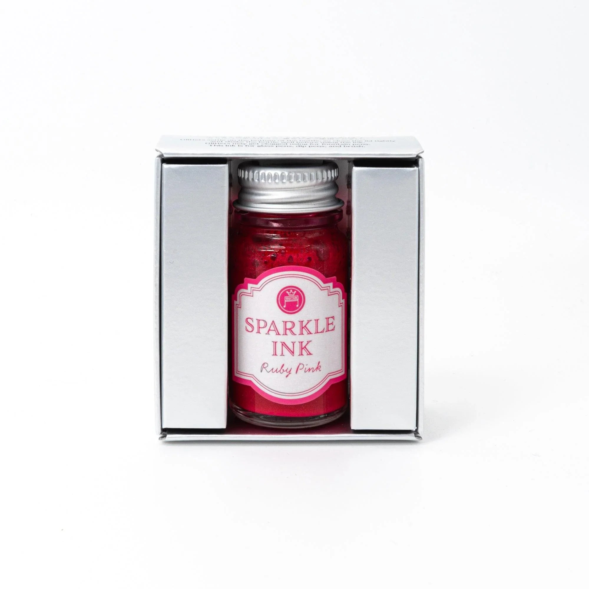 Ruby Pink Guitar Sparkle shimmer ink for brush pen writing and Japanese calligraphy with traditional Japanese craftsmanship