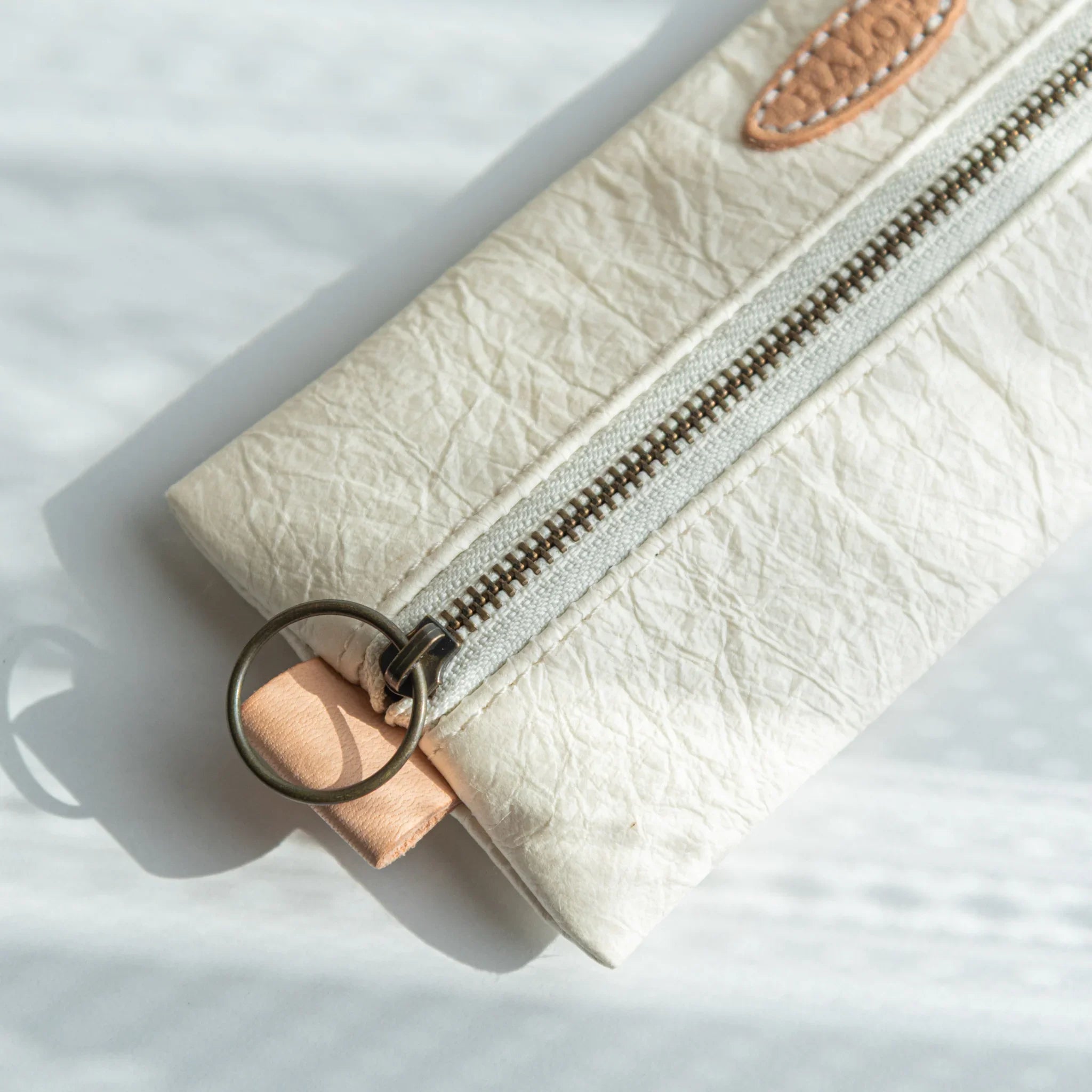 Handcrafted Sugihara Washi Paper Pen Case white washi-covered wood angled view showing all sides displayed