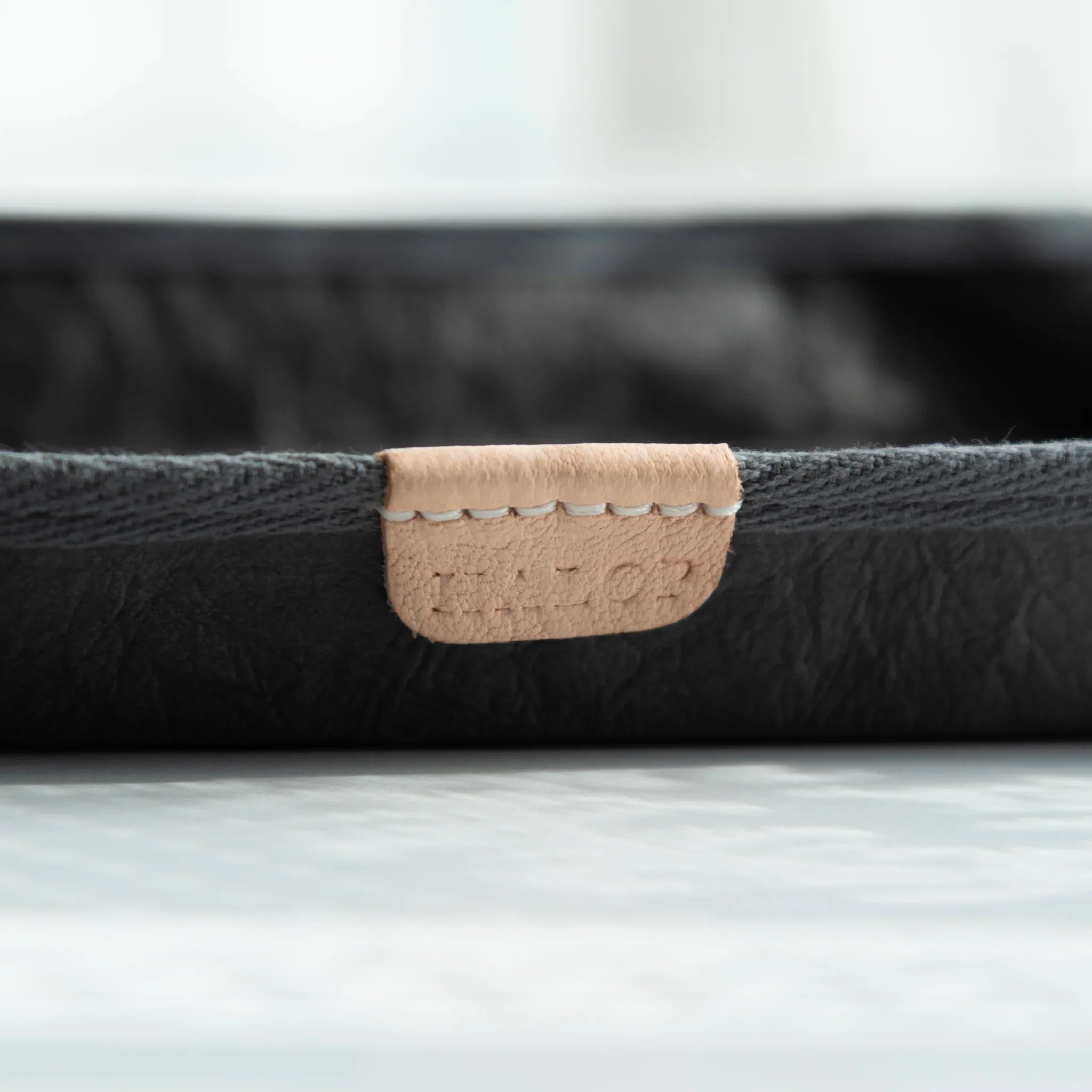 Handcrafted Sugihara Washi Paper Pen Tray gray three-quarter view showing complete tray with pen grooves