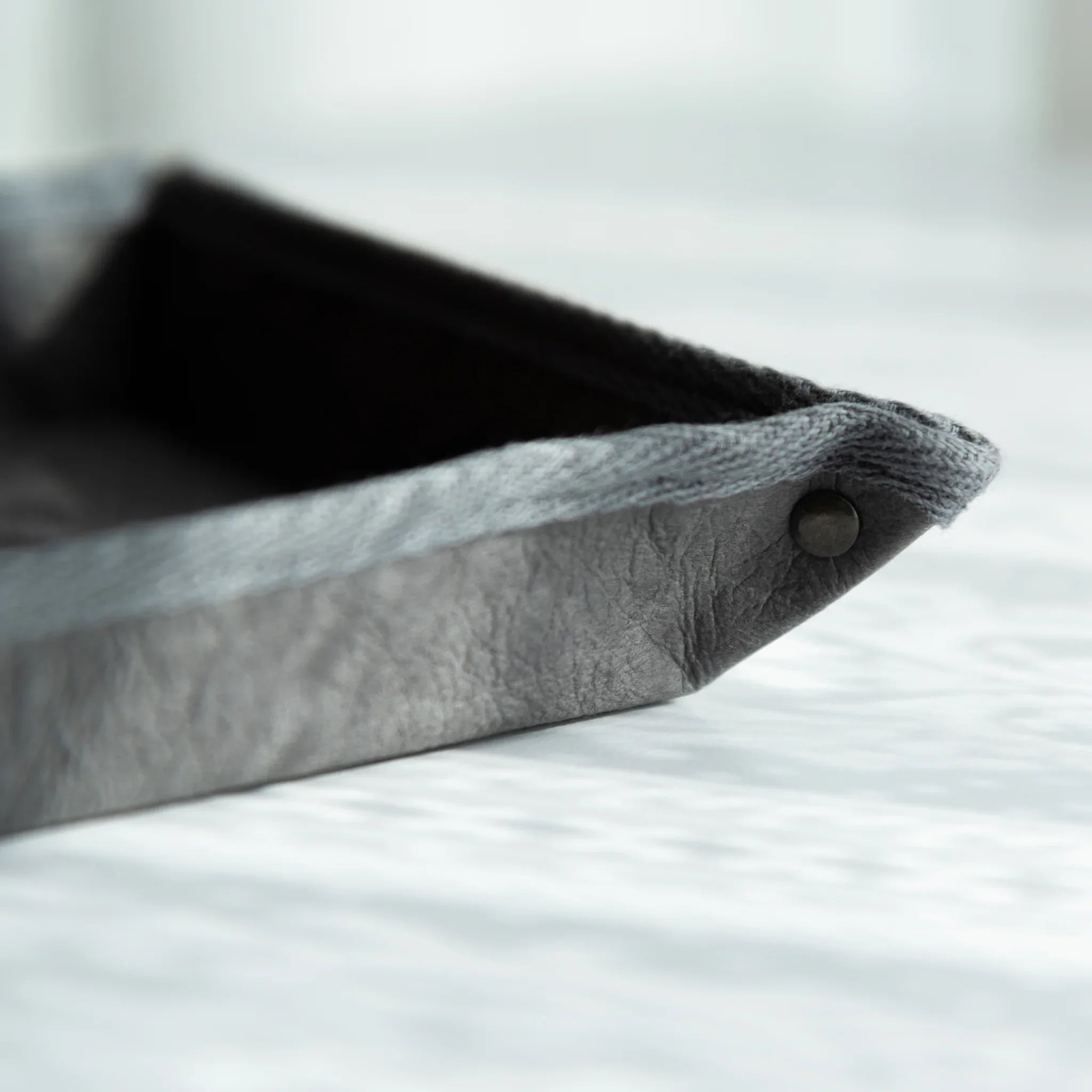 Handcrafted Sugihara Washi Paper Pen Tray gray detailed close-up of washi paper texture and construction