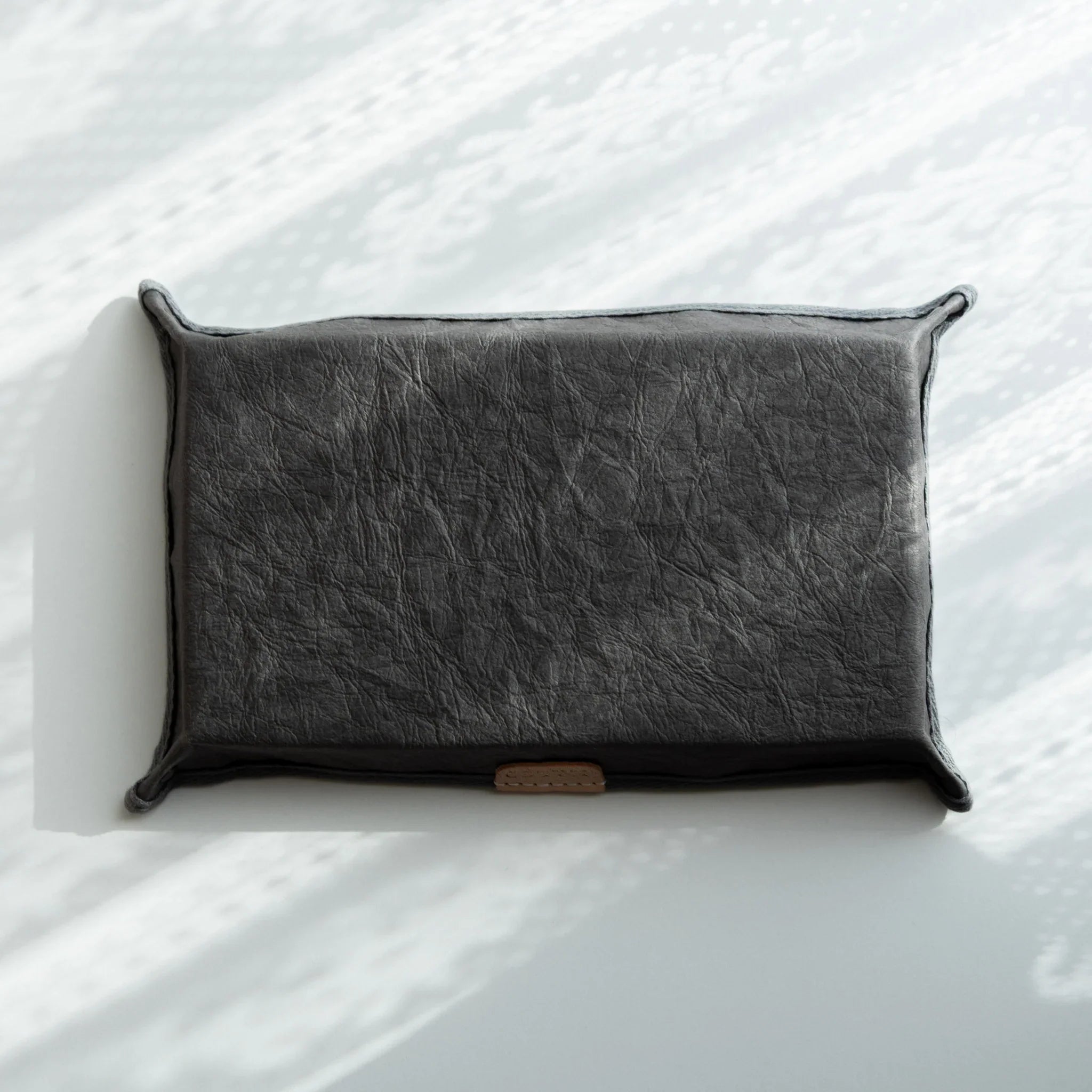 Handcrafted Sugihara Washi Paper Pen Tray gray lifestyle shot showing tray with fountain pens arranged