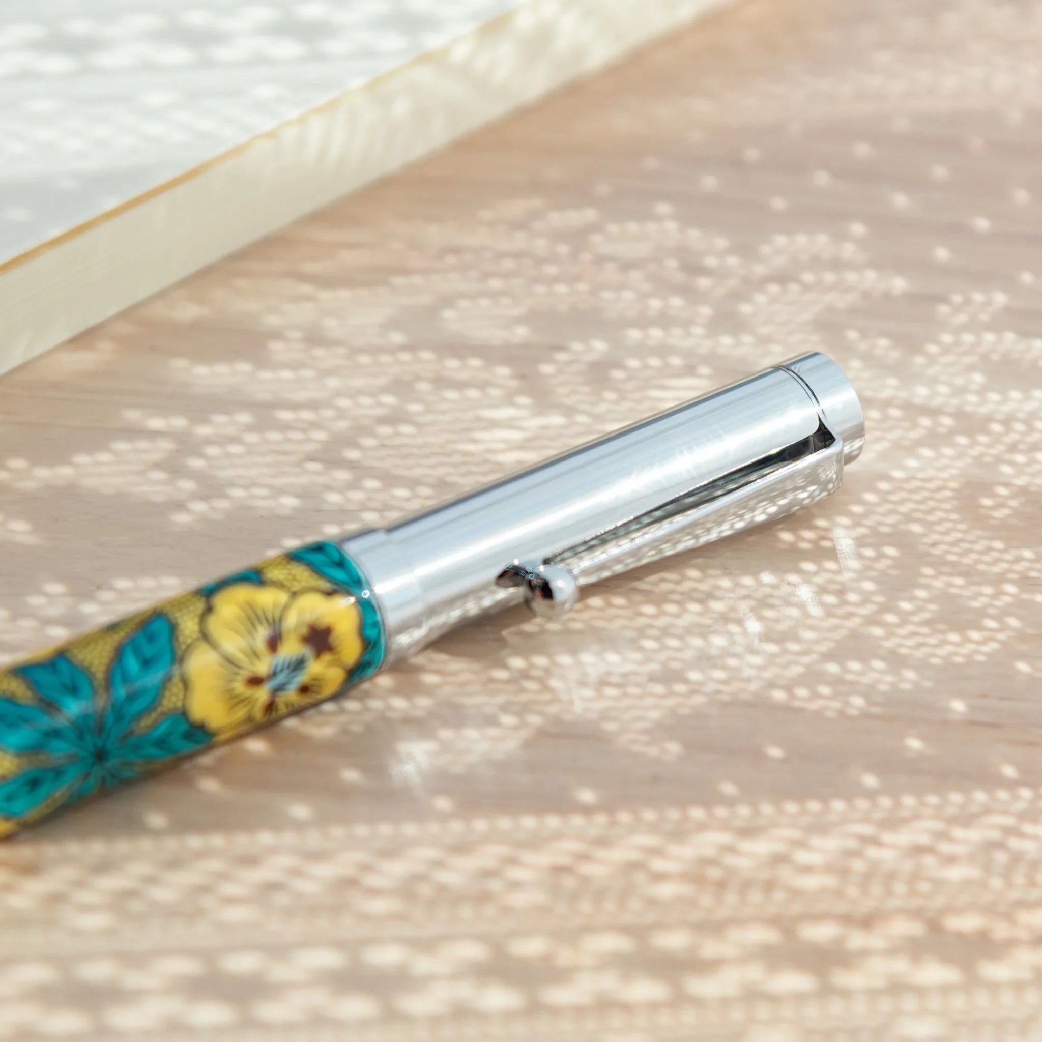 Hollyhock Kutani Ceramic Ballpoint Pen