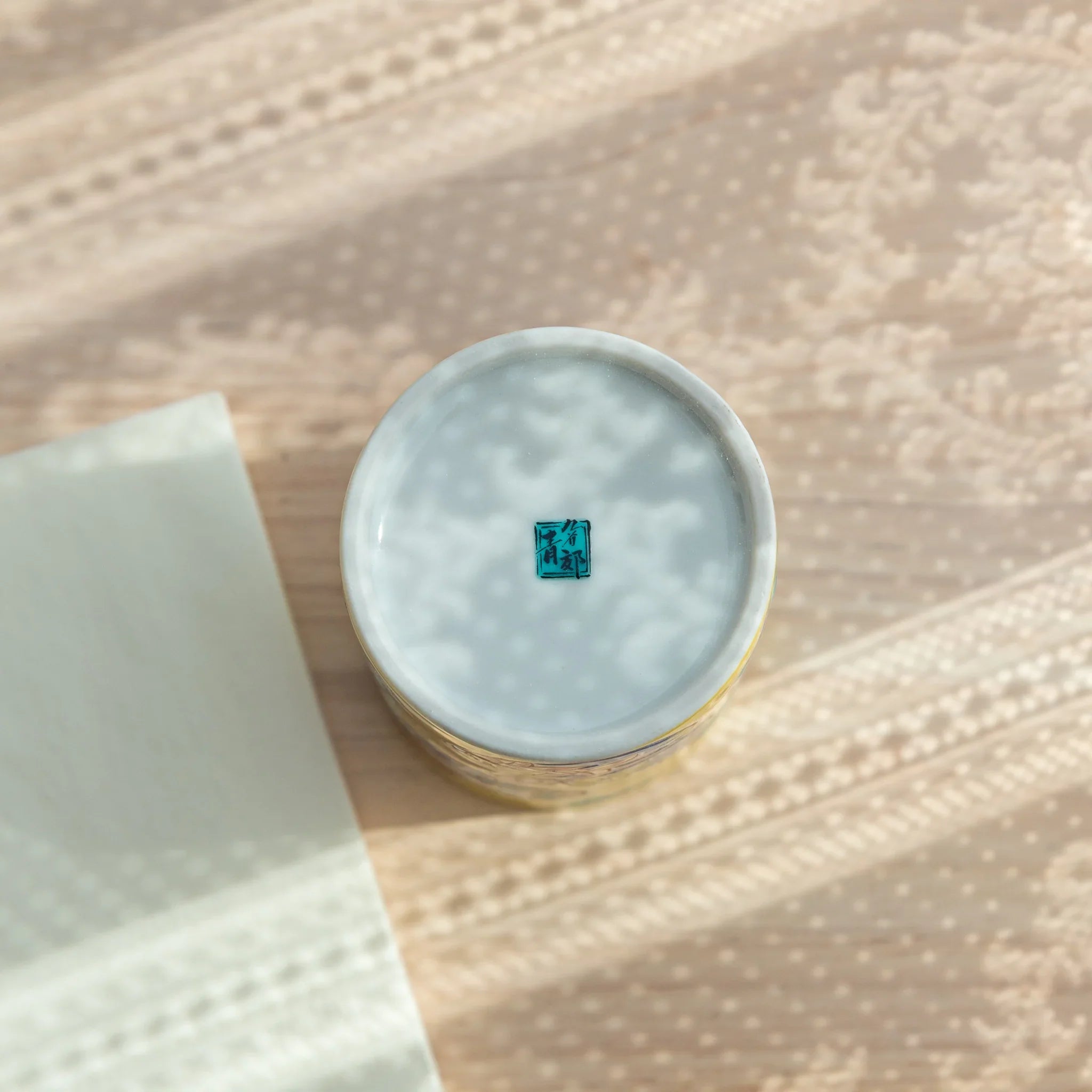 gourd-shaped Kutani ceramic pen holder for organizing supplies with style featuring traditional porcelain