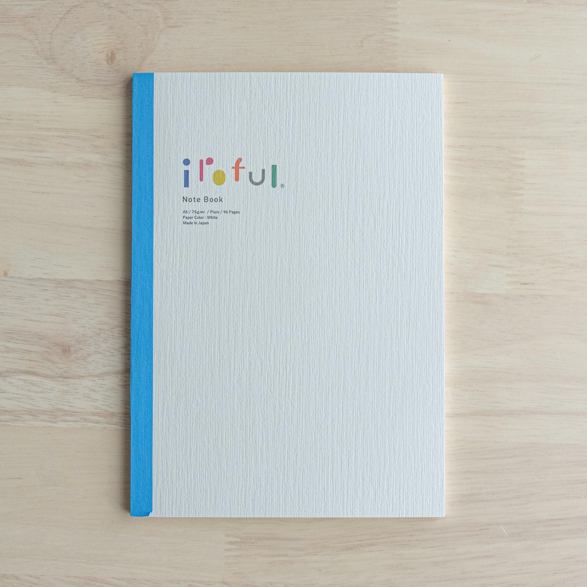 Iroful indigo A5 journal with quality pages, individual page spread showing paper texture characteristics