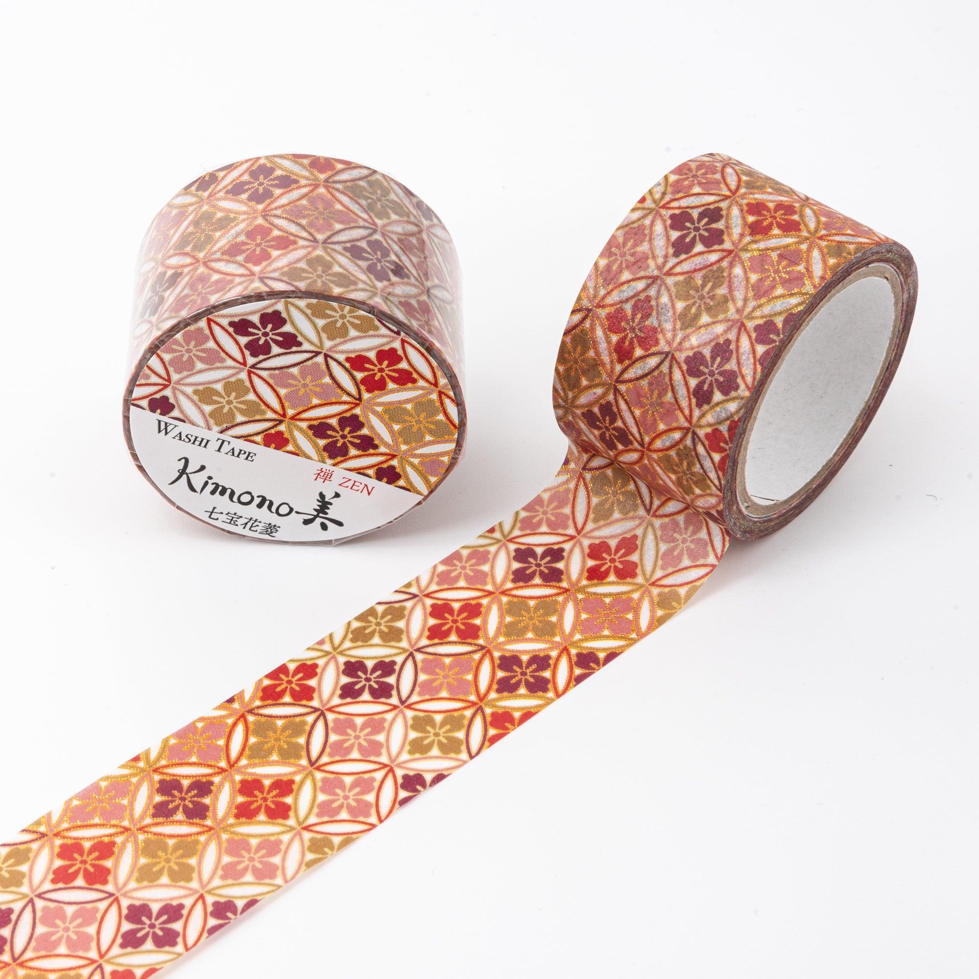 Kimono Beauty Series Shippo Hanabishi Iyo Washi Tape showing traditional cloisonne motif pattern on tape