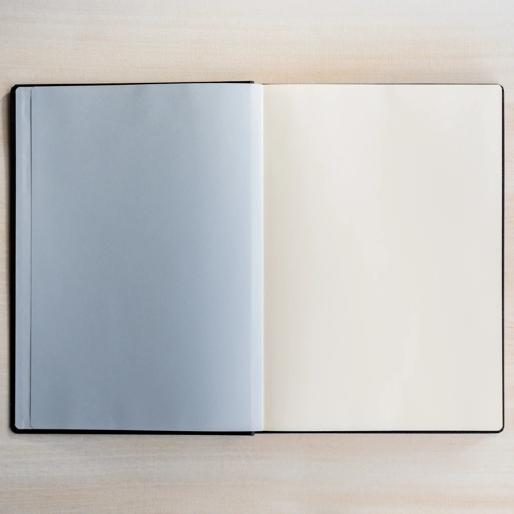 Life Noble A5 notebook, closed front cover interior pages showing binding quality, LIFE Japan A5 hardcover notebook with crea