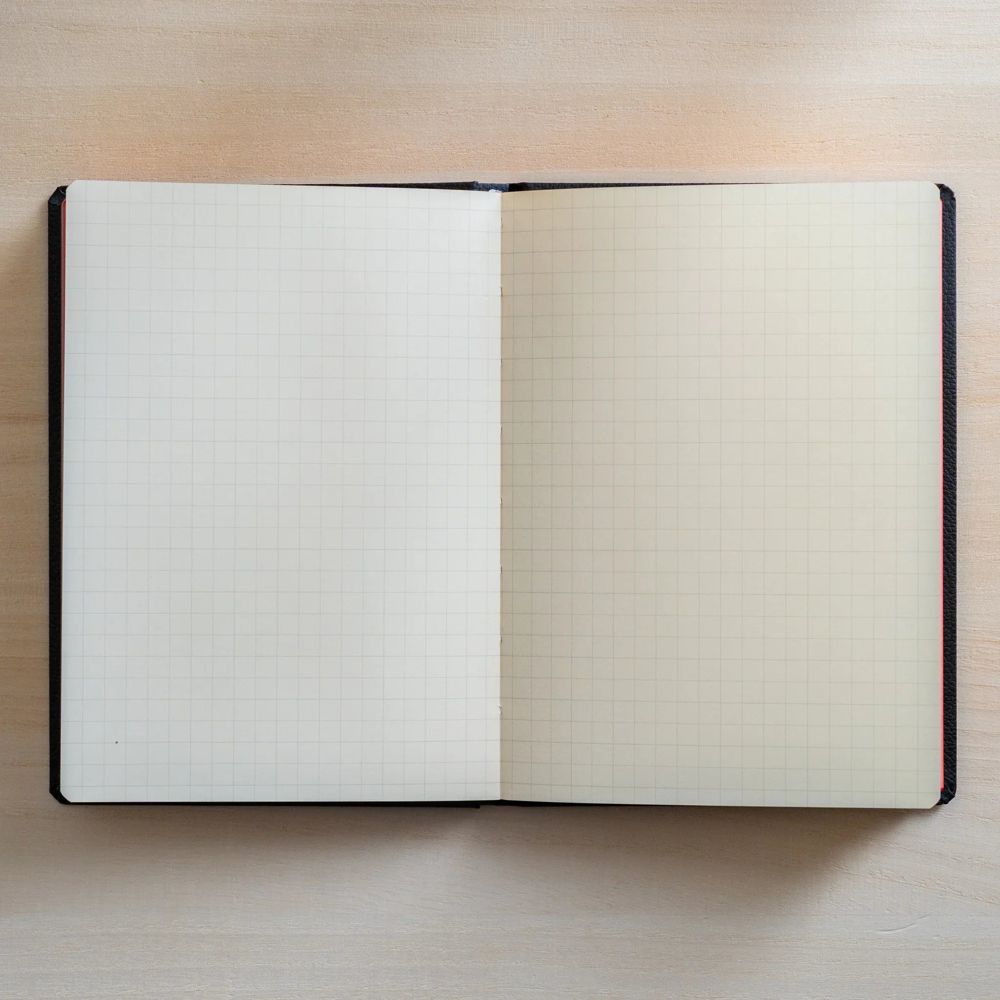 Life Noble A6 notebook, angled view showing quality materials showing closure mechanism, LIFE Japan A6 hardcover notebook wit