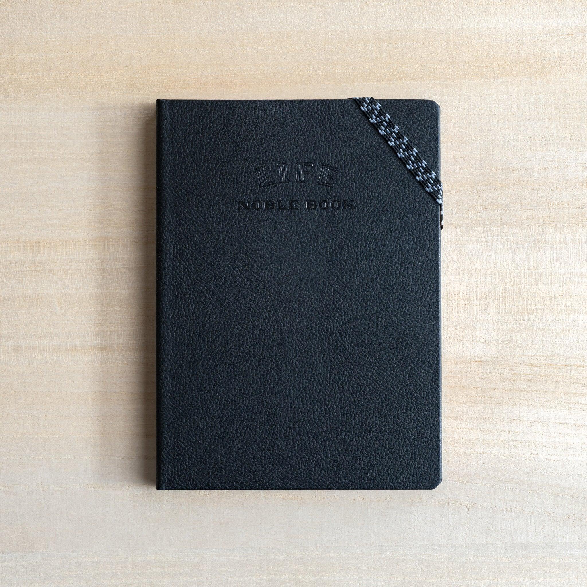 Life Noble A6 notebook featuring hardcover design, flat lay display highlighting binding quality