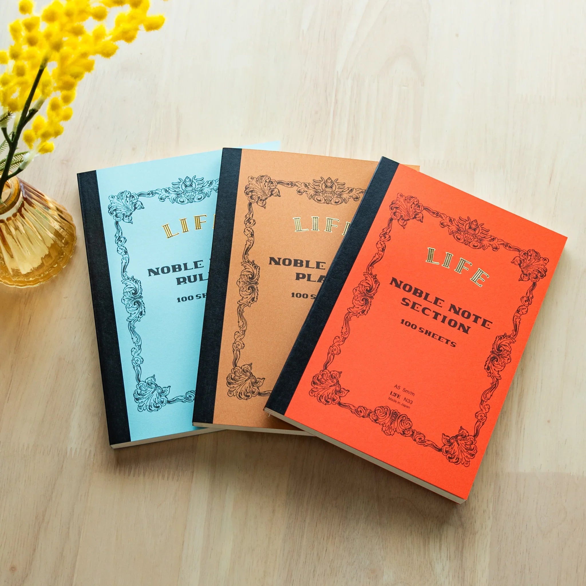 refined LIFE Noble notebook with refined binding and quality writing pages with traditional Japanese craftsmanship